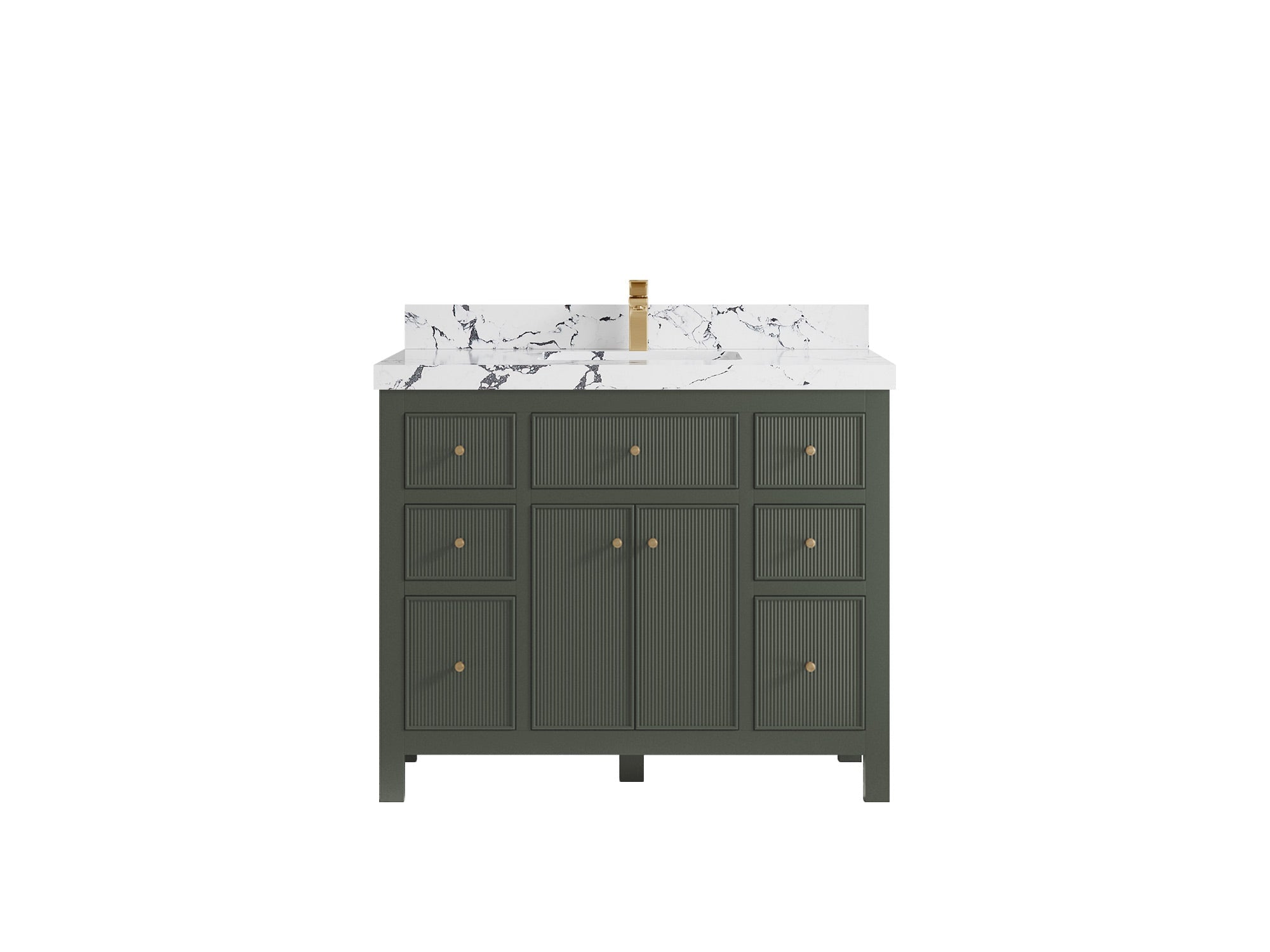 Sonoma 42 in. W x 22 in. D Single Sink Bathroom Vanity in Pewter Green with 2 in. Viola Night Quartz Countertop