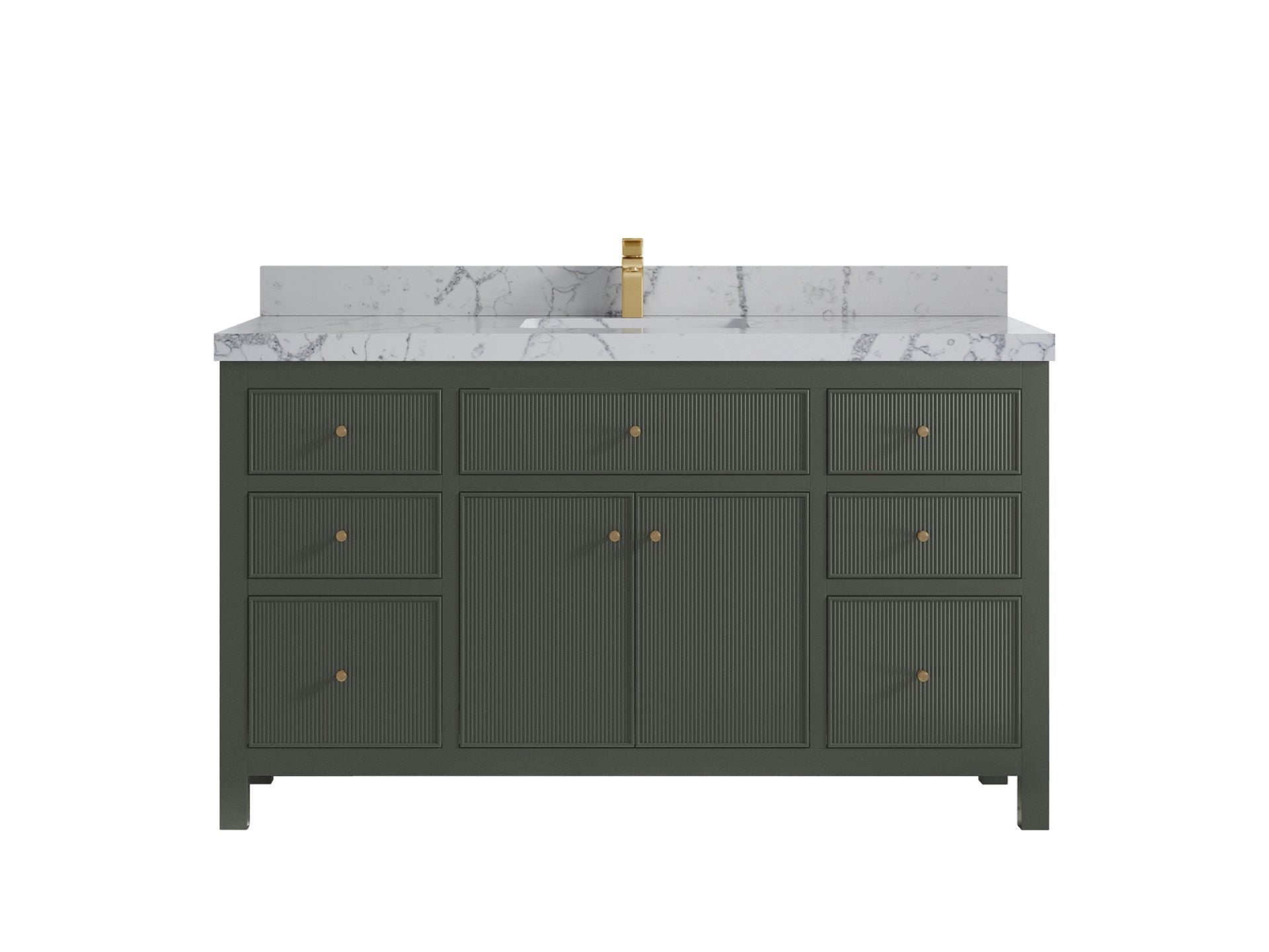 Sonoma 60 in W x 22 in D Free Standing Reeded Single Sink Bathroom Vanity