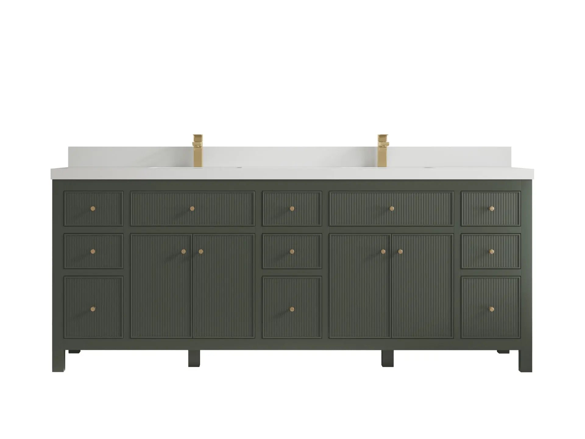 Sonoma 84 in W x 22 in D Free Standing Reeded Double Sink Bathroom Vanity