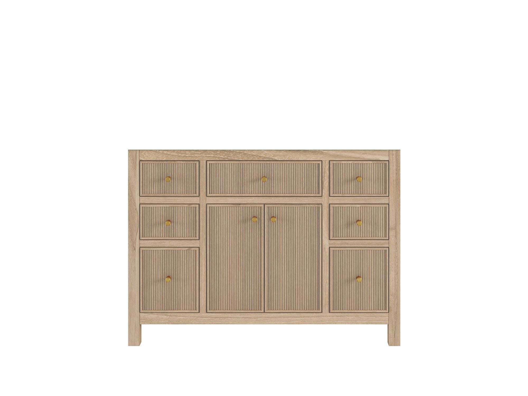 Sonoma Reeded Teak Wood 48 in. W x 22 in. D Single Sink Bathroom Vanity