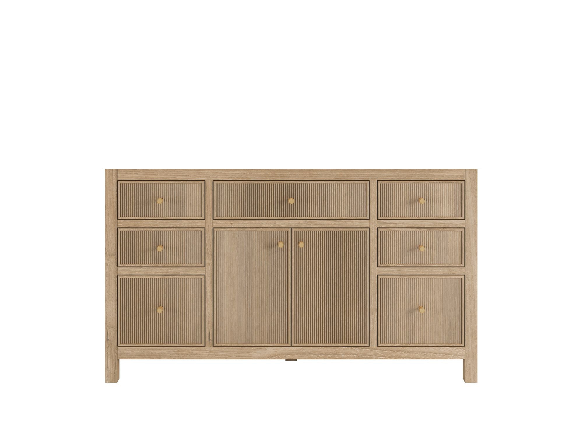 Sonoma Reeded Teak Wood 60 in. W x 22 in. D Single Sink Bathroom Vanity