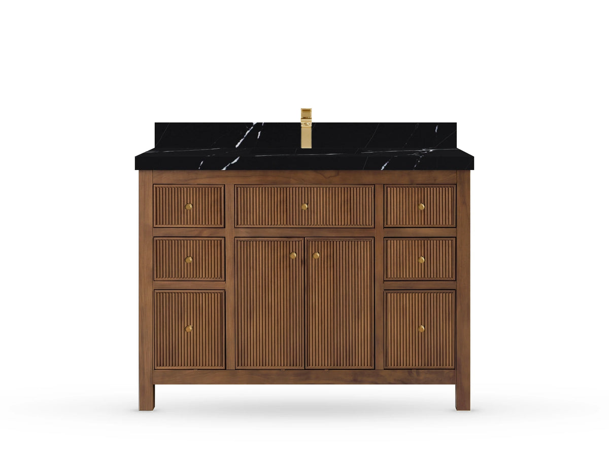 Sonoma Reeded Teak Wood 48 in. W x 22 in. D Single Sink Bathroom Vanity