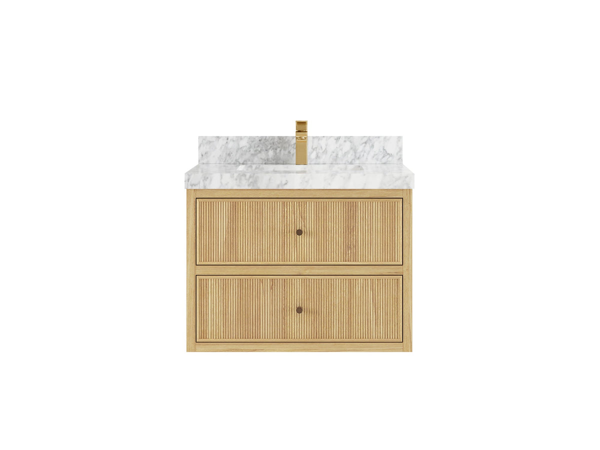 Sonoma Floating Teak 30 in. W x 22 in. D Single Sink Bathroom Vanity