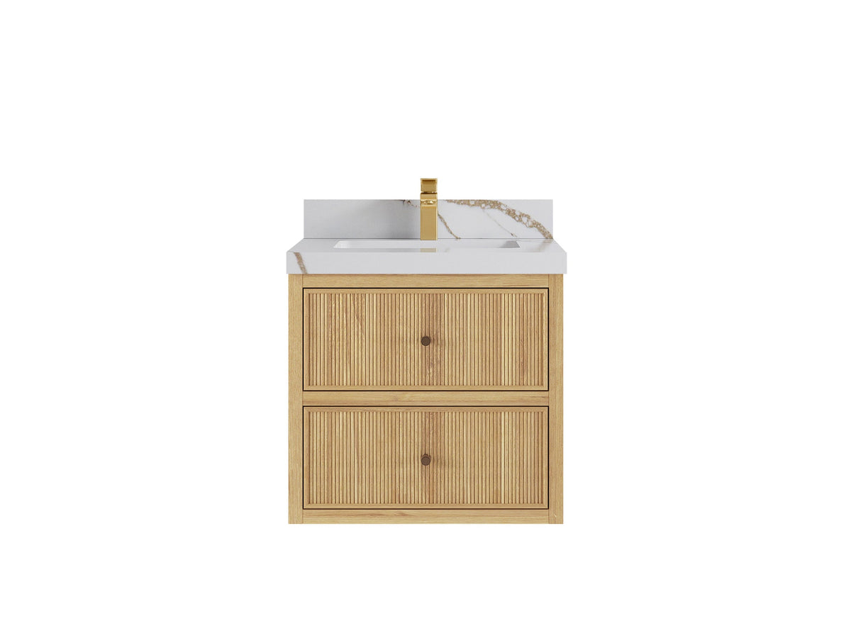 Sonoma Floating Teak 24 in. W x 22 in. D Single Sink Bathroom Vanity