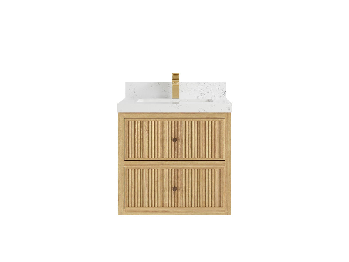 Sonoma Floating Teak 24 in. W x 22 in. D Single Sink Bathroom Vanity