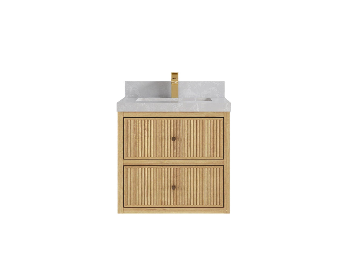 Sonoma Floating Teak 24 in. W x 22 in. D Single Sink Bathroom Vanity