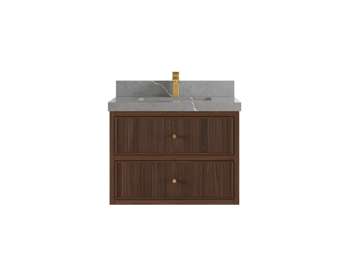Sonoma Floating Teak 30 in. W x 22 in. D Single Sink Bathroom Vanity