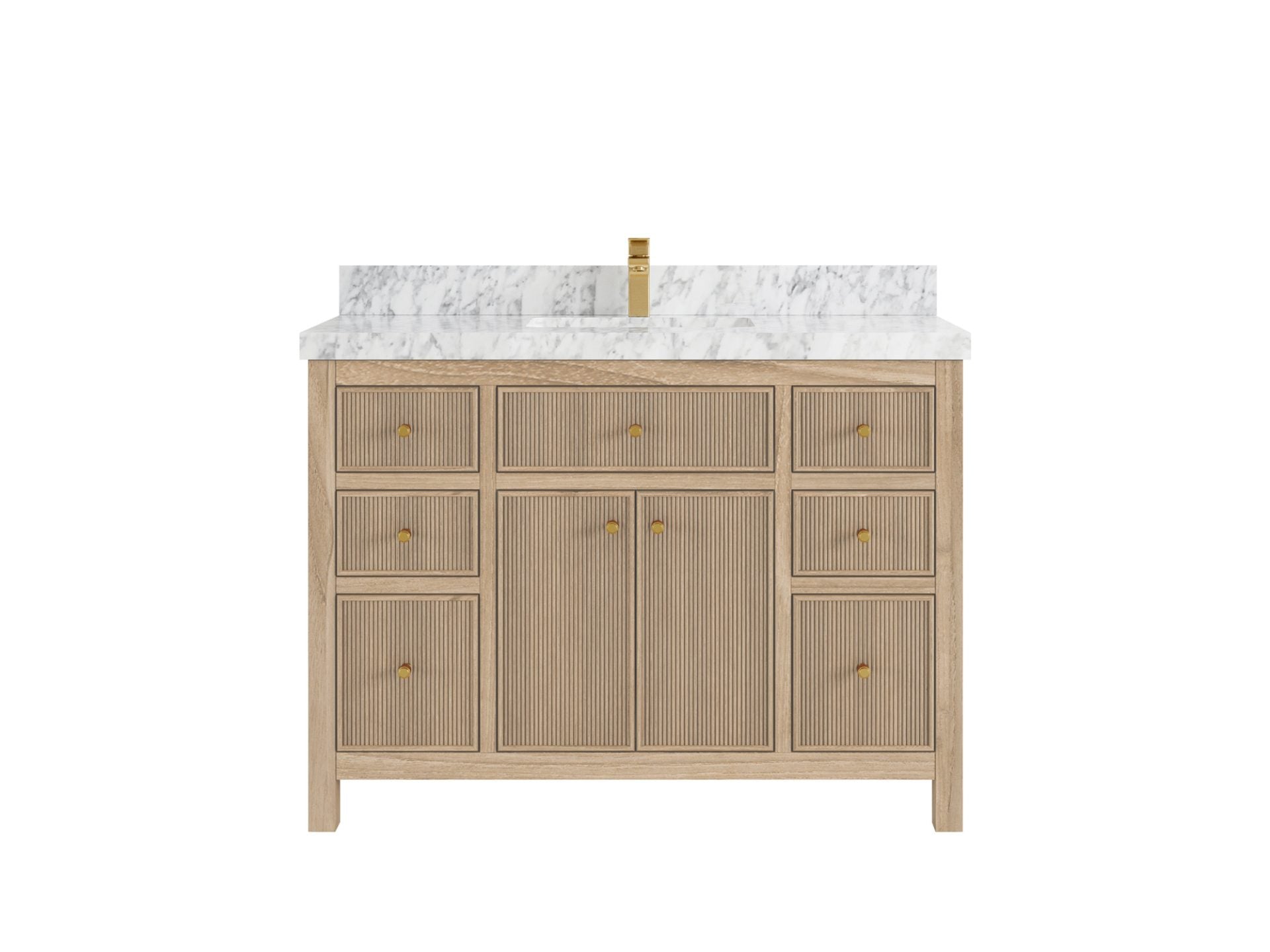Sonoma Reeded Teak Wood 48 in. W x 22 in. D Single Sink Bathroom Vanity