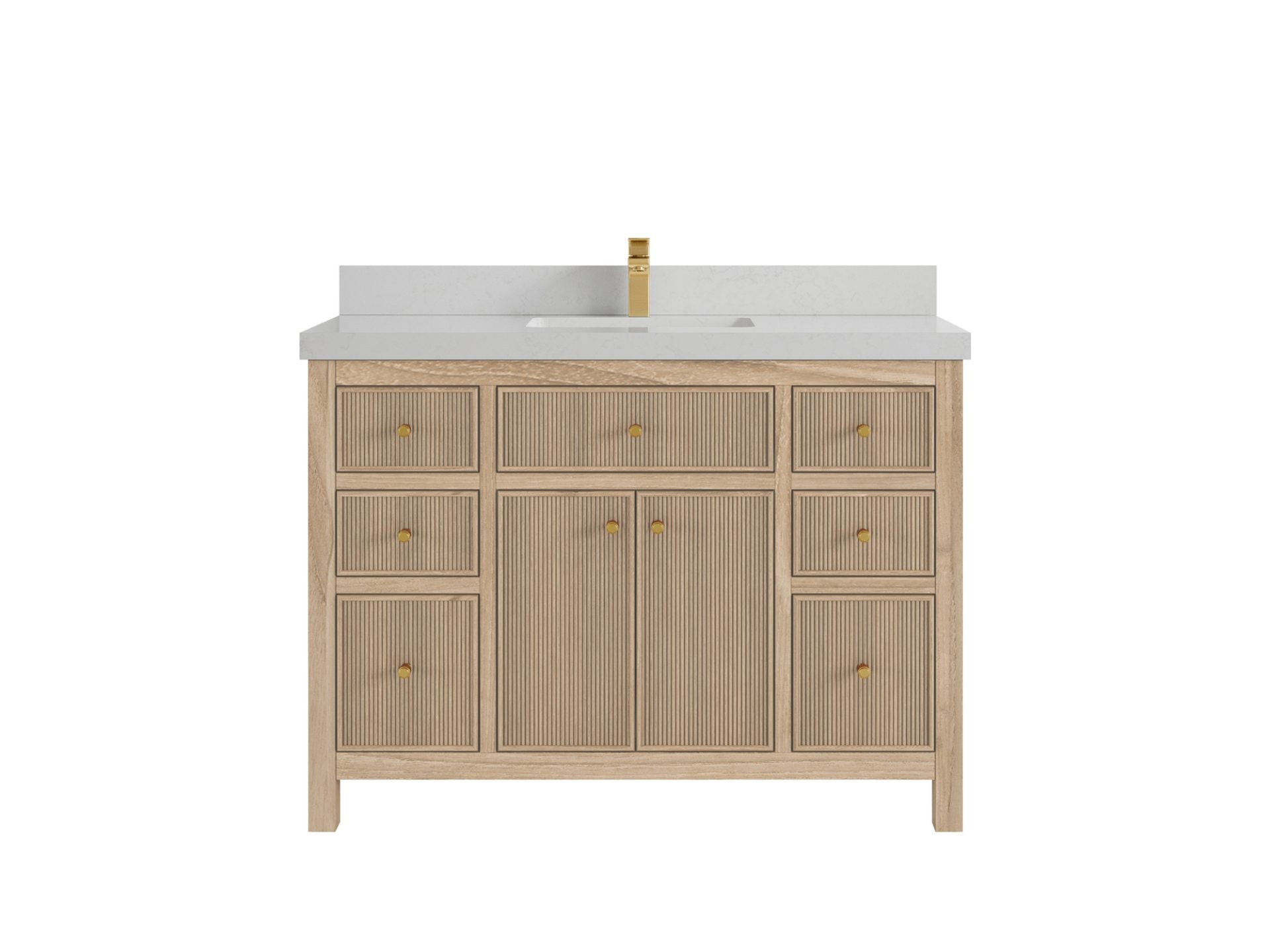 Sonoma Reeded Teak Wood 48 in. W x 22 in. D Single Sink Bathroom Vanity