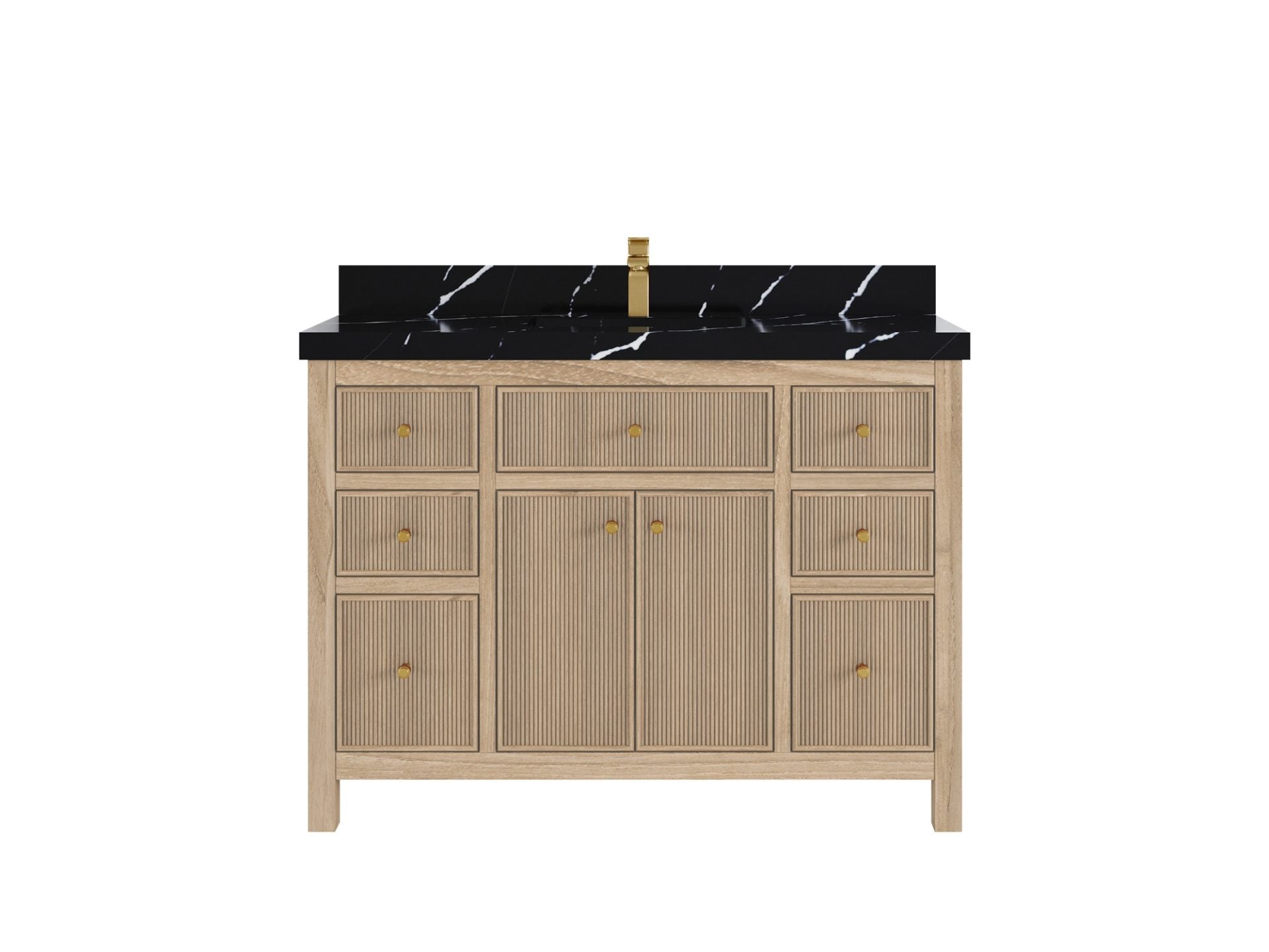 Sonoma Reeded Teak Wood 48 in. W x 22 in. D Single Sink Bathroom Vanity