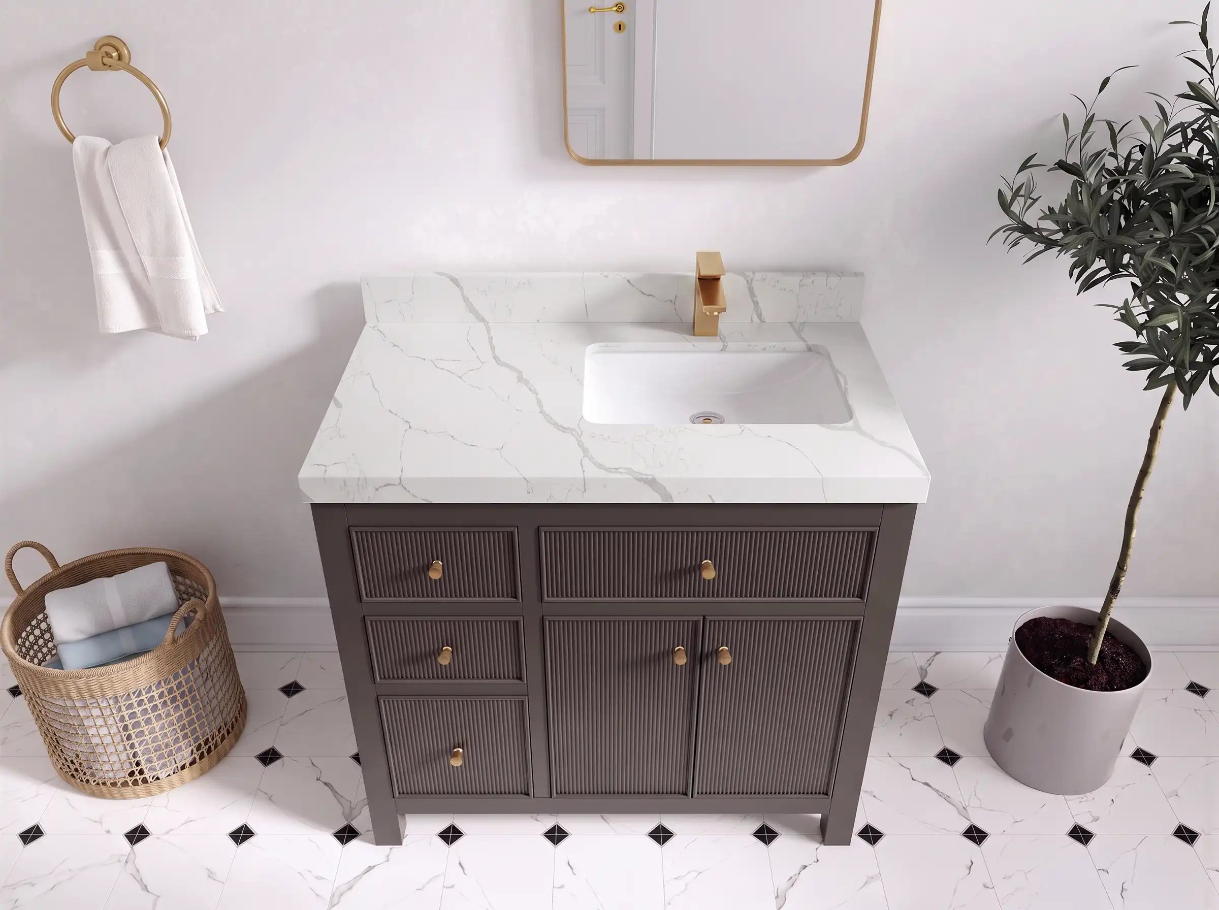 Sonoma 36 in. W x 22 in. D Right Offset Sink Bathroom Vanity