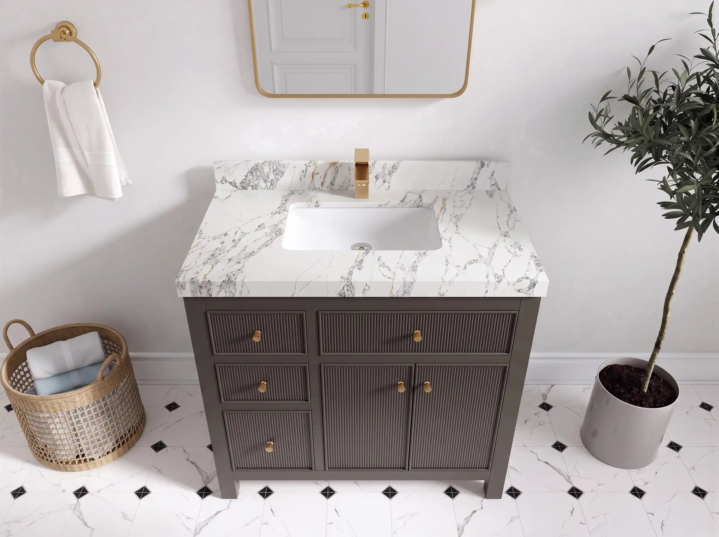 Sonoma 36 in. W x 22 in. D with Center Sink Bathroom Vanity