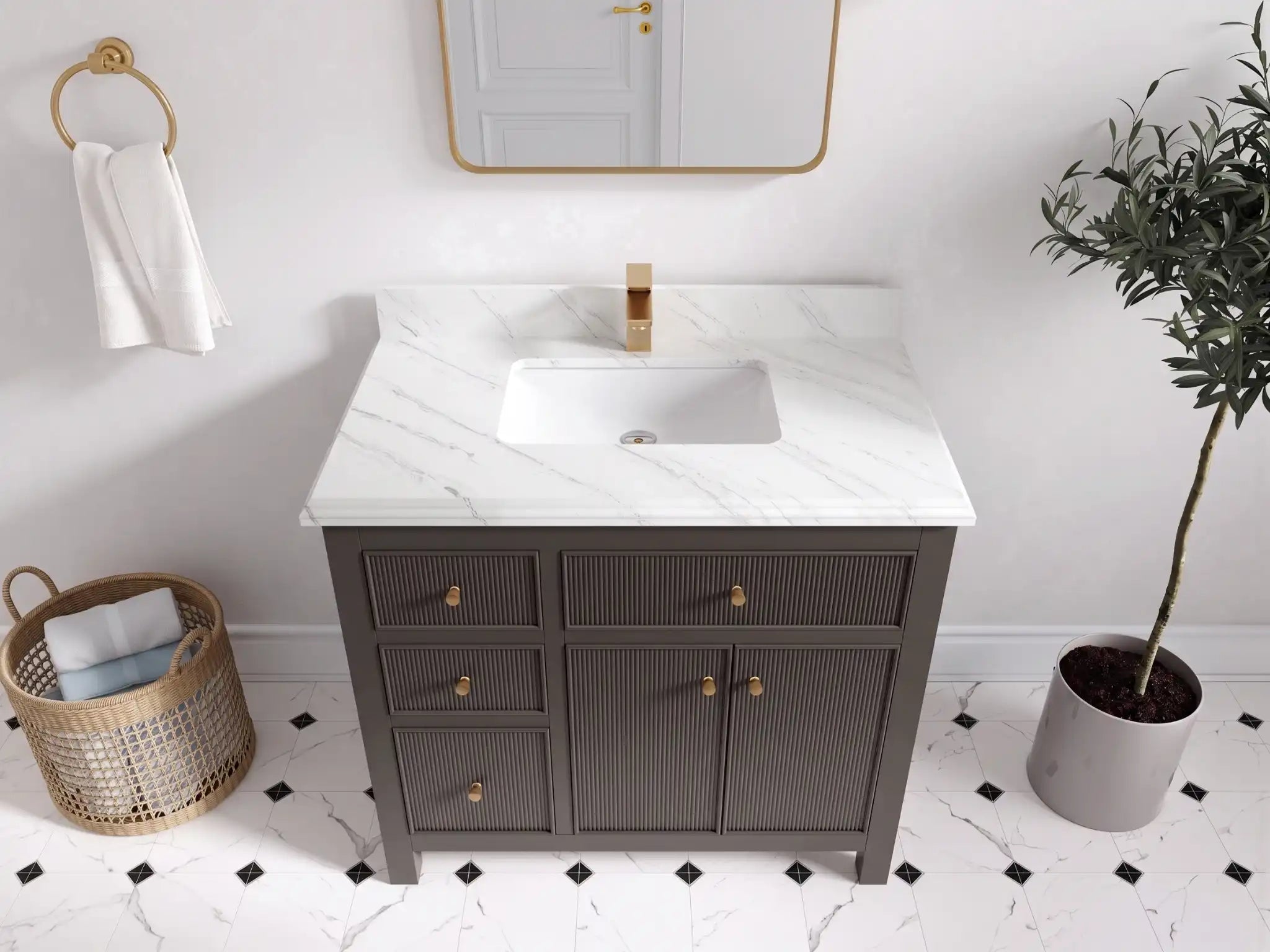Sonoma 36 in. W x 22 in. D with Center Sink Bathroom Vanity