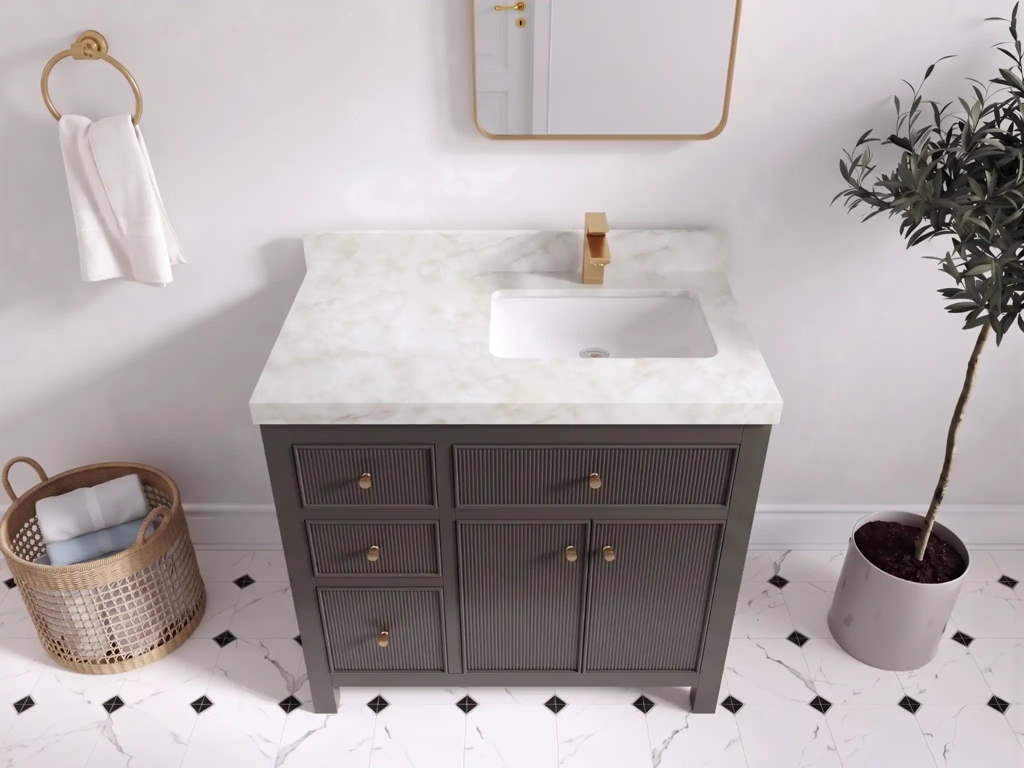 Sonoma 36 in. W x 22 in. D Right Offset Sink Bathroom Vanity
