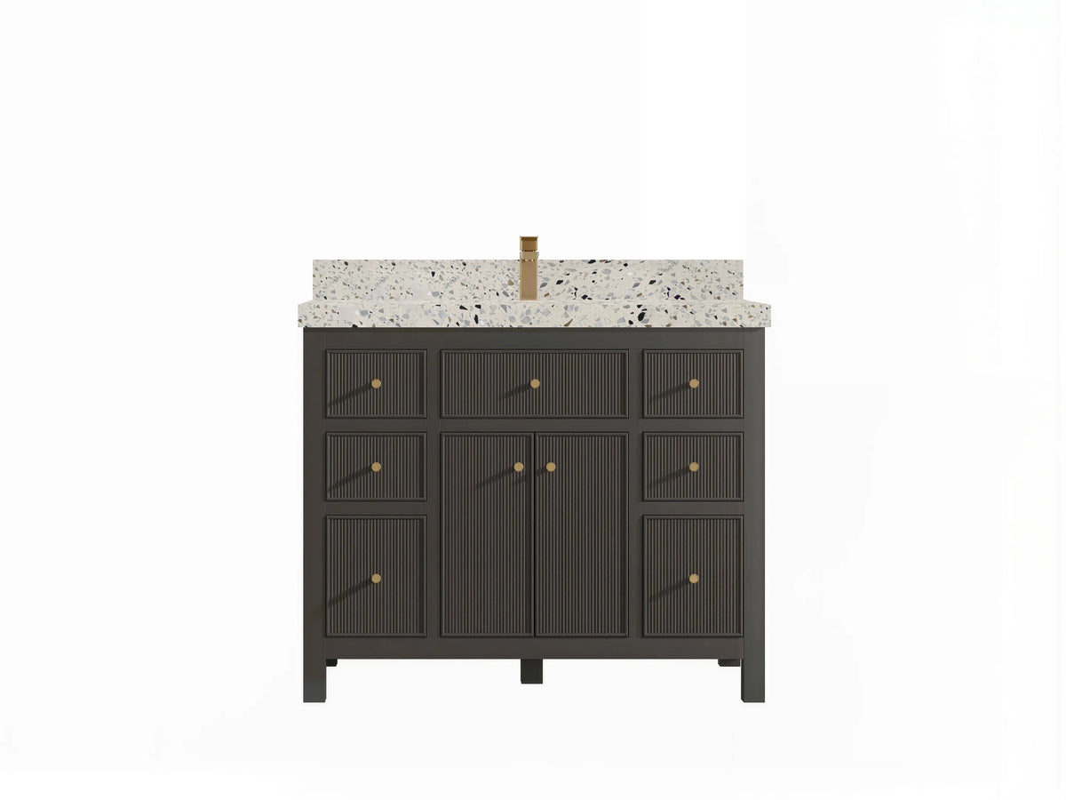 Sonoma 42 in W x 22 in D Free Standing Reeded Single Sink Bathroom Vanity