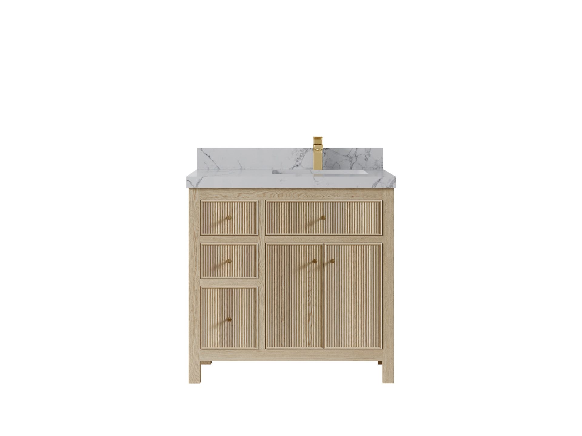Sonoma Oak 36 in. W x 22 in. D Right Offset Sink Bathroom Vanity in Dark Natural with 2 in. Venatino Quartz Countertop