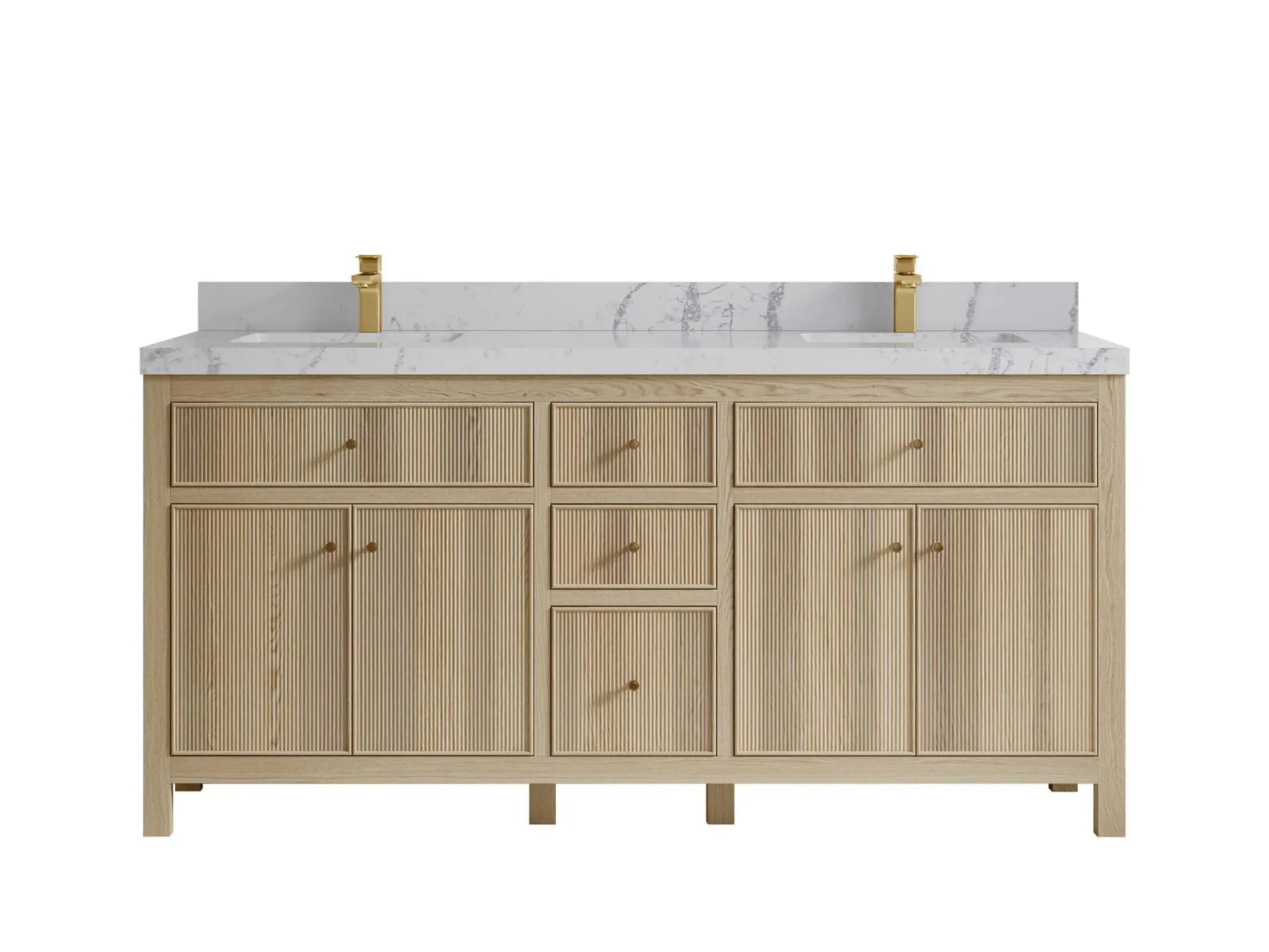 Sonoma Oak 72 in. W x 22 in. D Double Sink Bathroom Vanity in Dark Natural with 2 in. Venatino Quartz Countertop