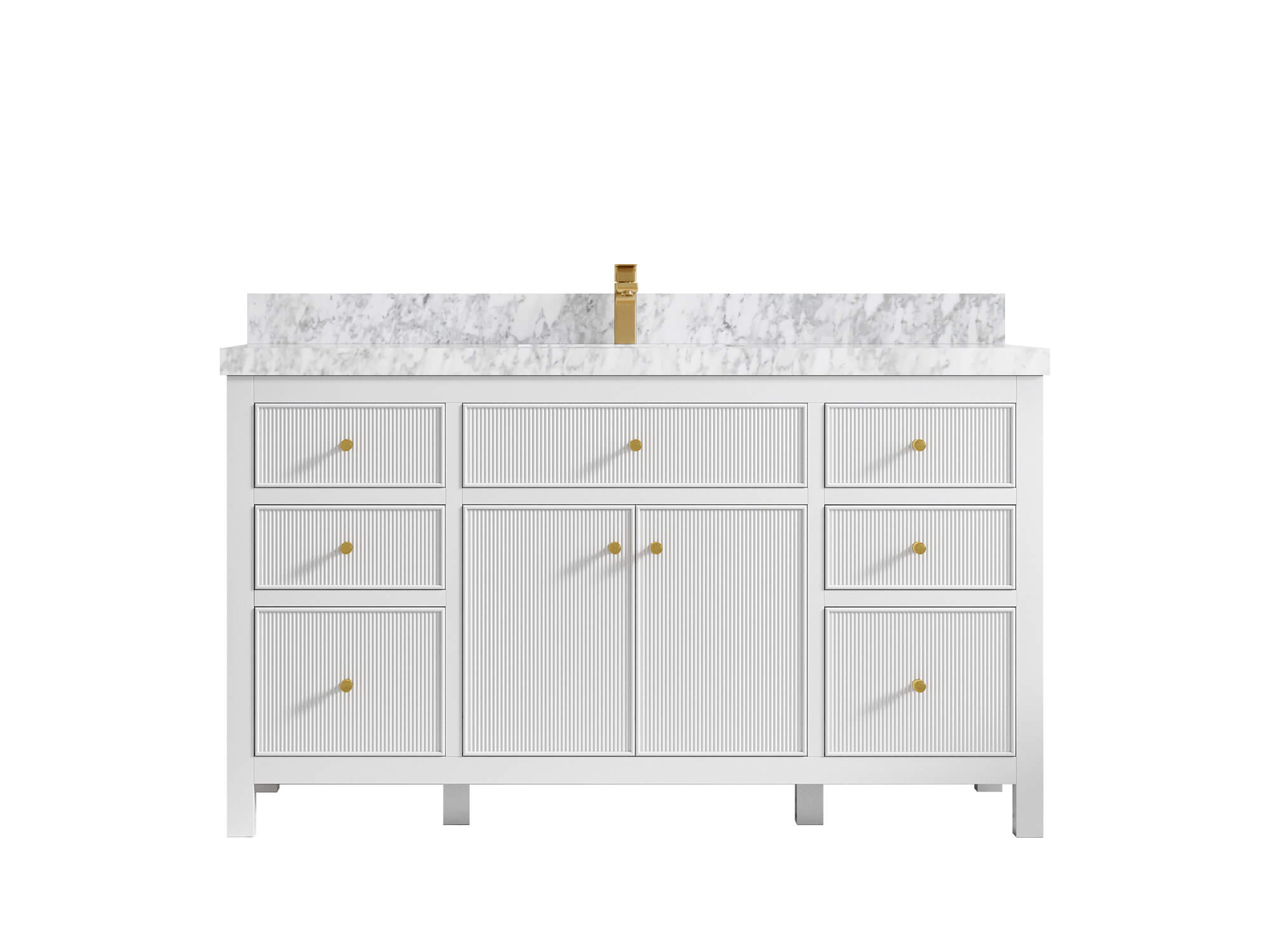 Sonoma 60 in W x 22 in D Free Standing Reeded Single Sink Bathroom Vanity