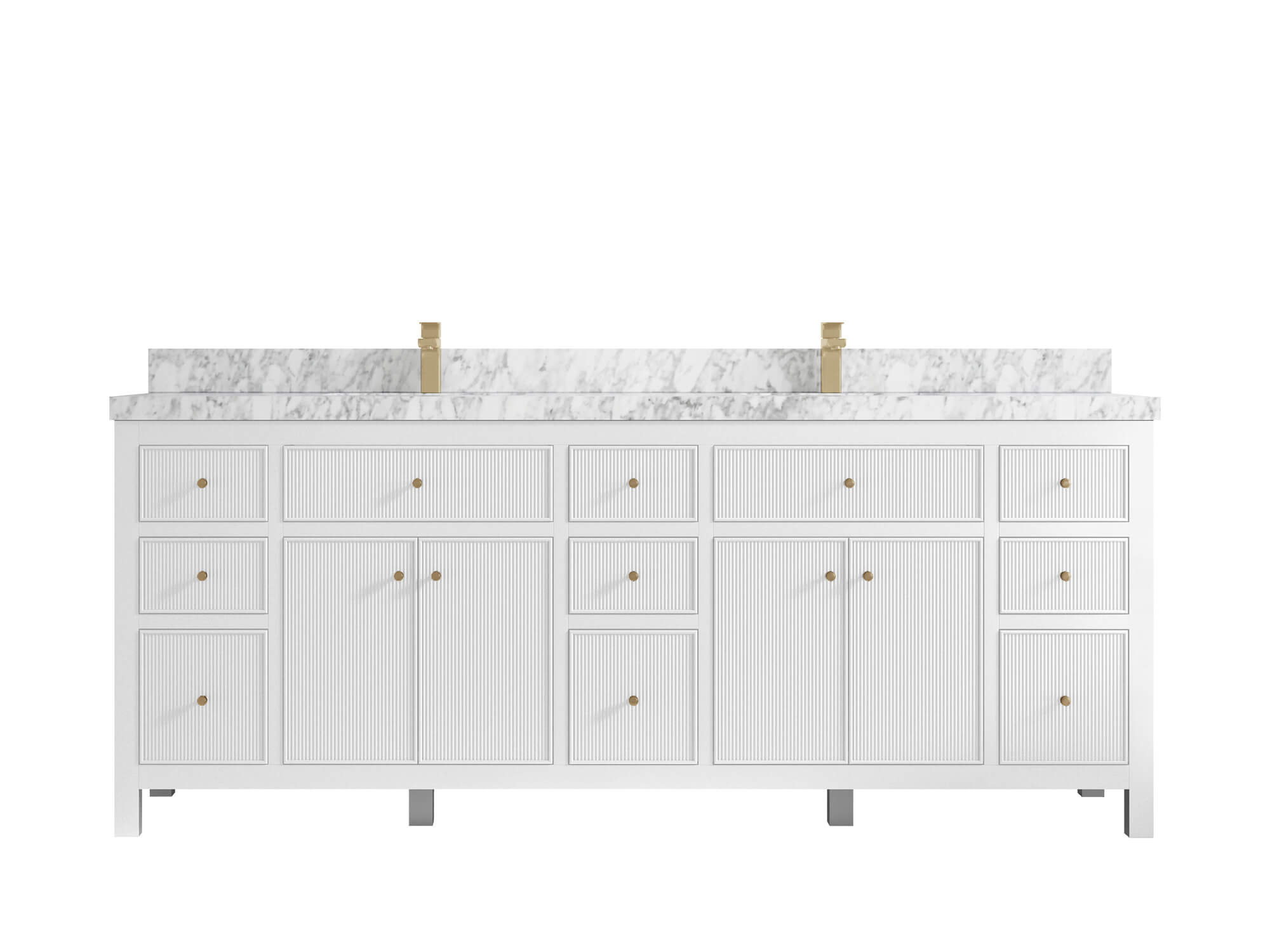 Sonoma 84 in W x 22 in D Free Standing Reeded Double Sink Bathroom Vanity