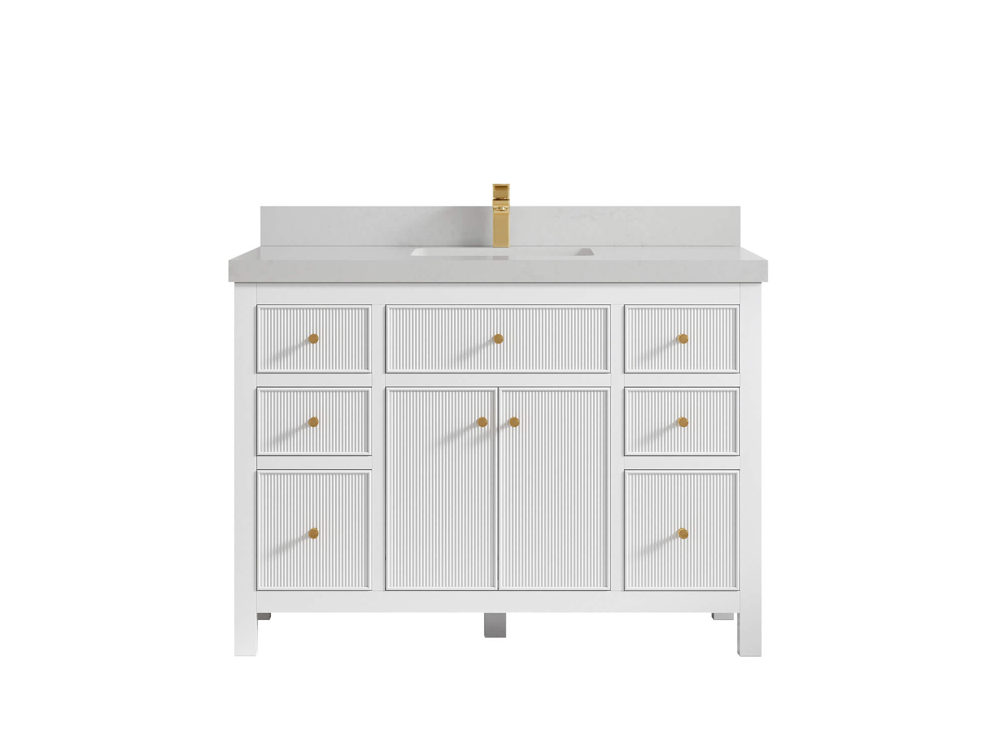 Sonoma 48 in. W x 22 in. D Single Sink Bathroom Vanity in White with 2 in. Carrara Quartz Countertop