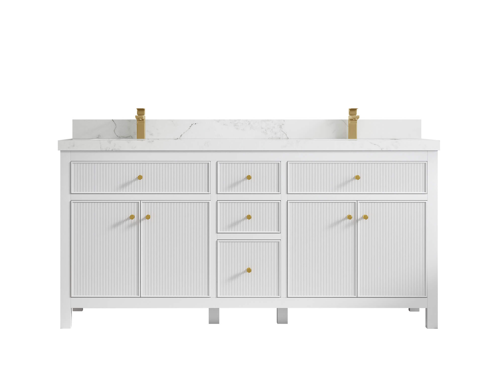 Sonoma 72 in W x 22 in D Free Standing Reeded Double Sink Bathroom Vanity
