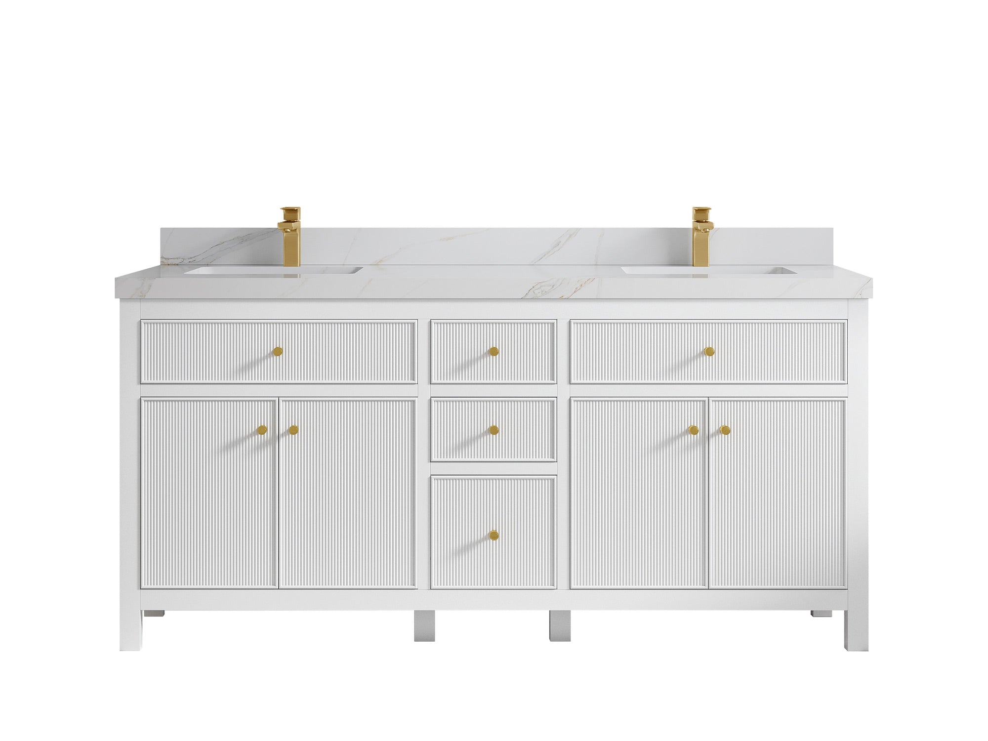 Sonoma 72 in W x 22 in D Free Standing Reeded Double Sink Bathroom Vanity