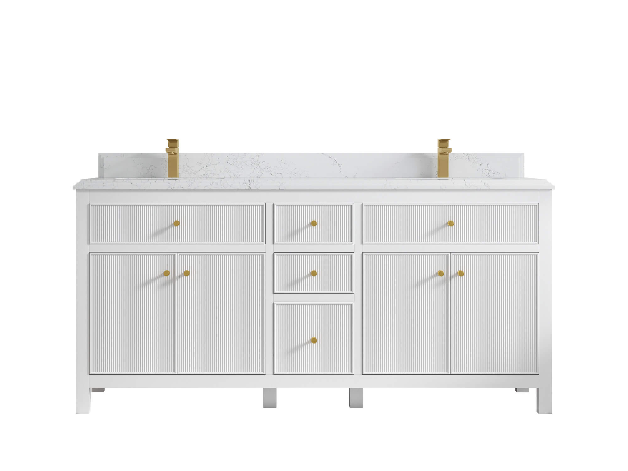 Sonoma 72 in W x 22 in D Free Standing Reeded Double Sink Bathroom Vanity