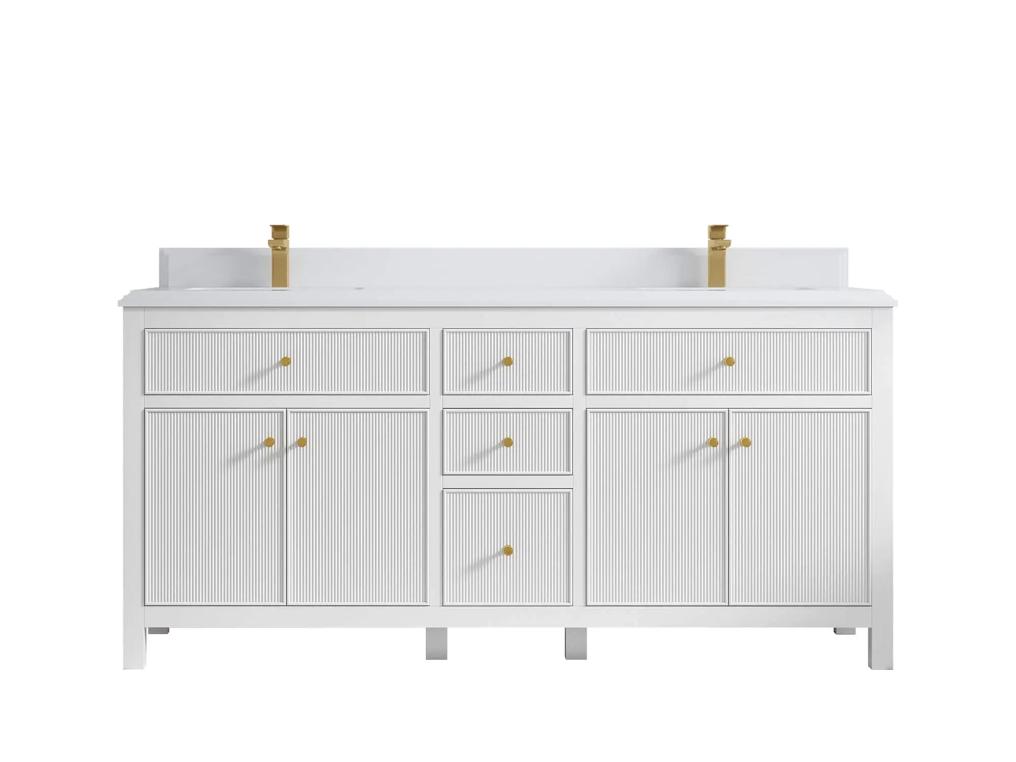 Sonoma 72 in W x 22 in D Free Standing Reeded Double Sink Bathroom Vanity
