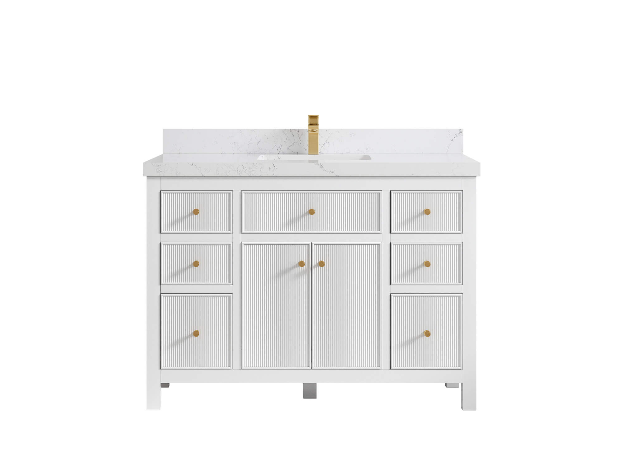Sonoma 48 in. W x 22 in. D Single Sink Bathroom Vanity in White with 2 in. Empira White Quartz Countertop