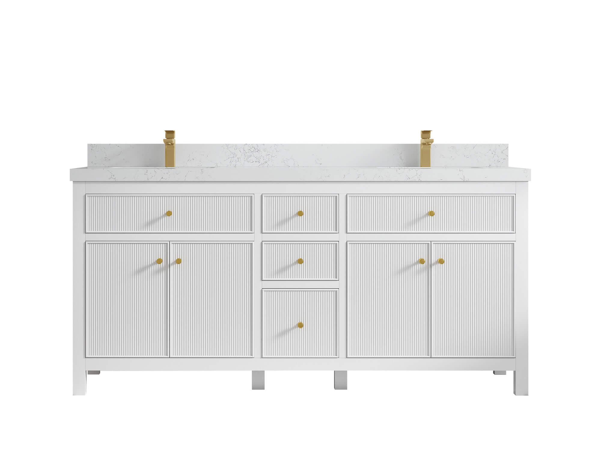 Sonoma 72 in W x 22 in D Free Standing Reeded Double Sink Bathroom Vanity