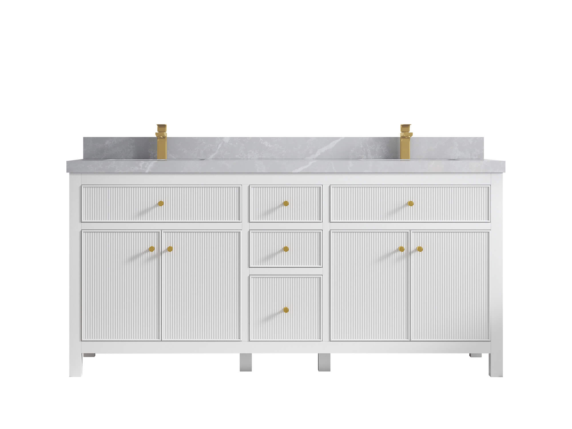 Sonoma 72 in W x 22 in D Free Standing Reeded Double Sink Bathroom Vanity