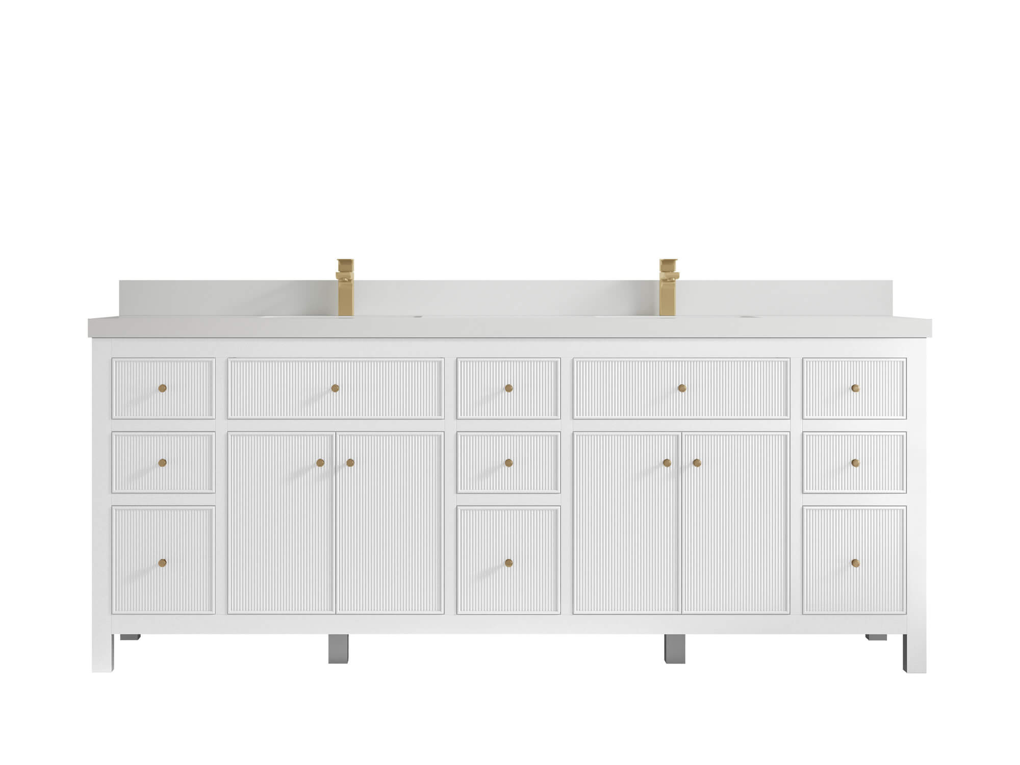 Sonoma 84 in W x 22 in D Free Standing Reeded Double Sink Bathroom Vanity