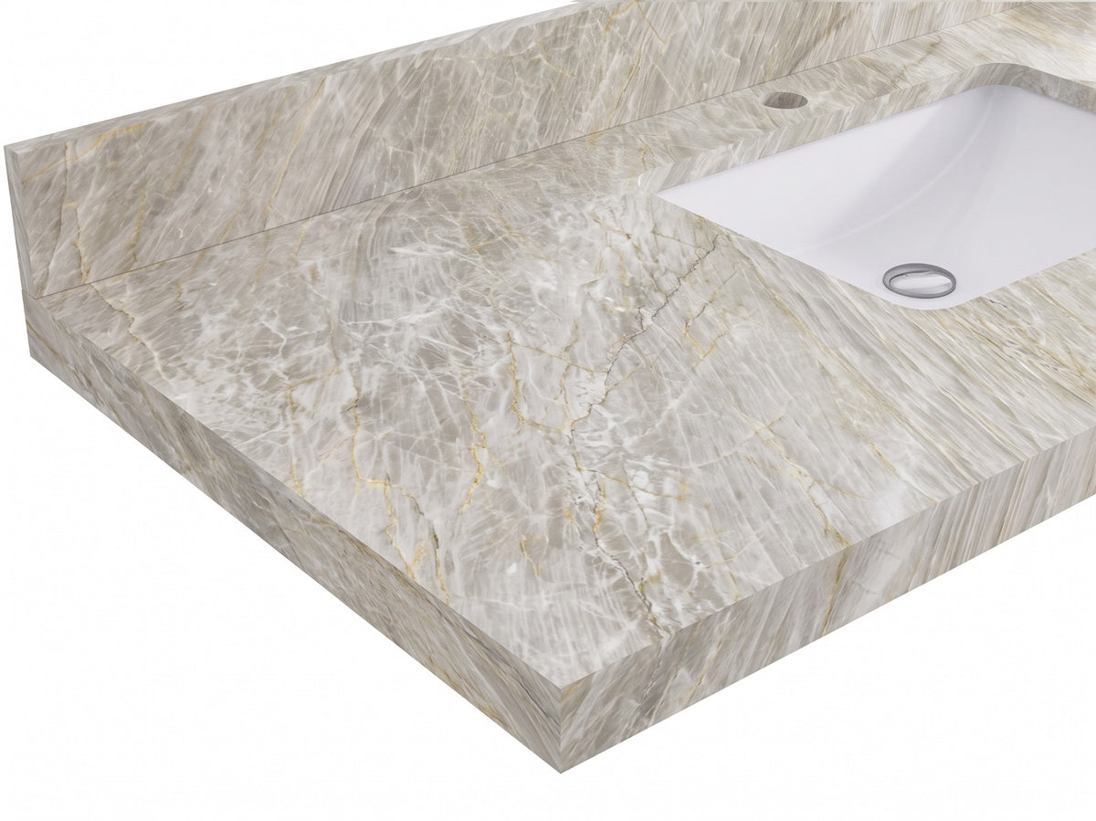 Sonoma Reeded Floating Teak 84 in. W x 22 in. D Double Sink Bathroom Vanity