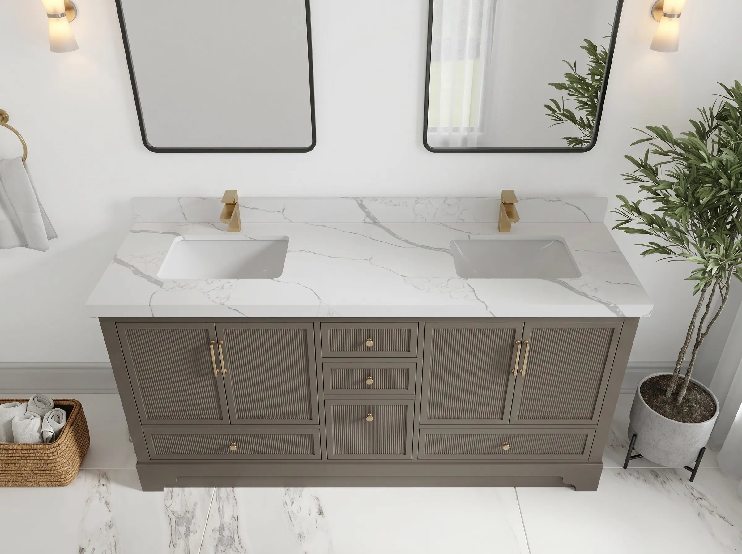 Alys 72 in. W x 22 in. D Double Sink Bathroom Vanity