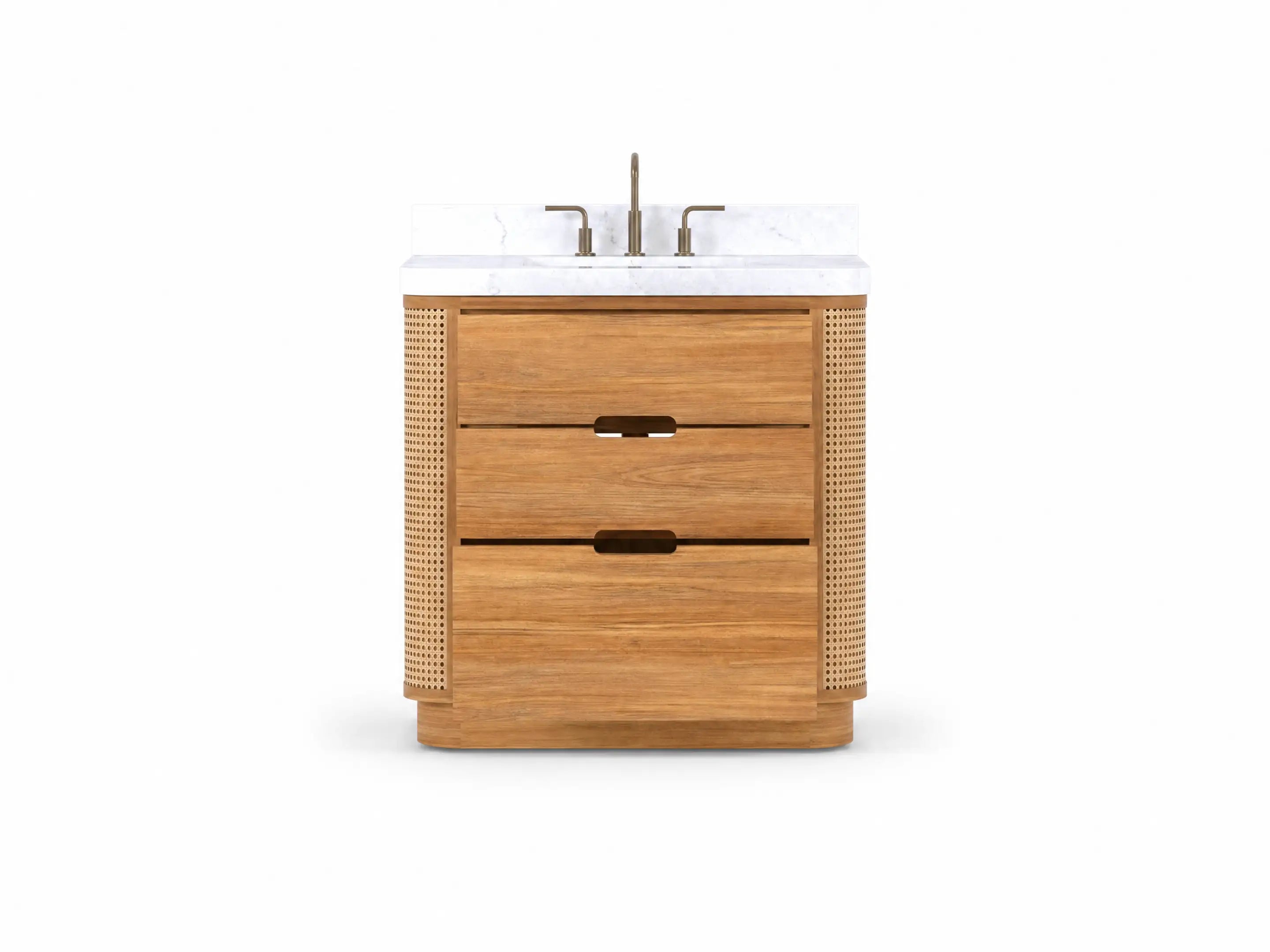 Ventura Teak Wood 36 in. W x 22 in. D Center Sink Bathroom Vanity