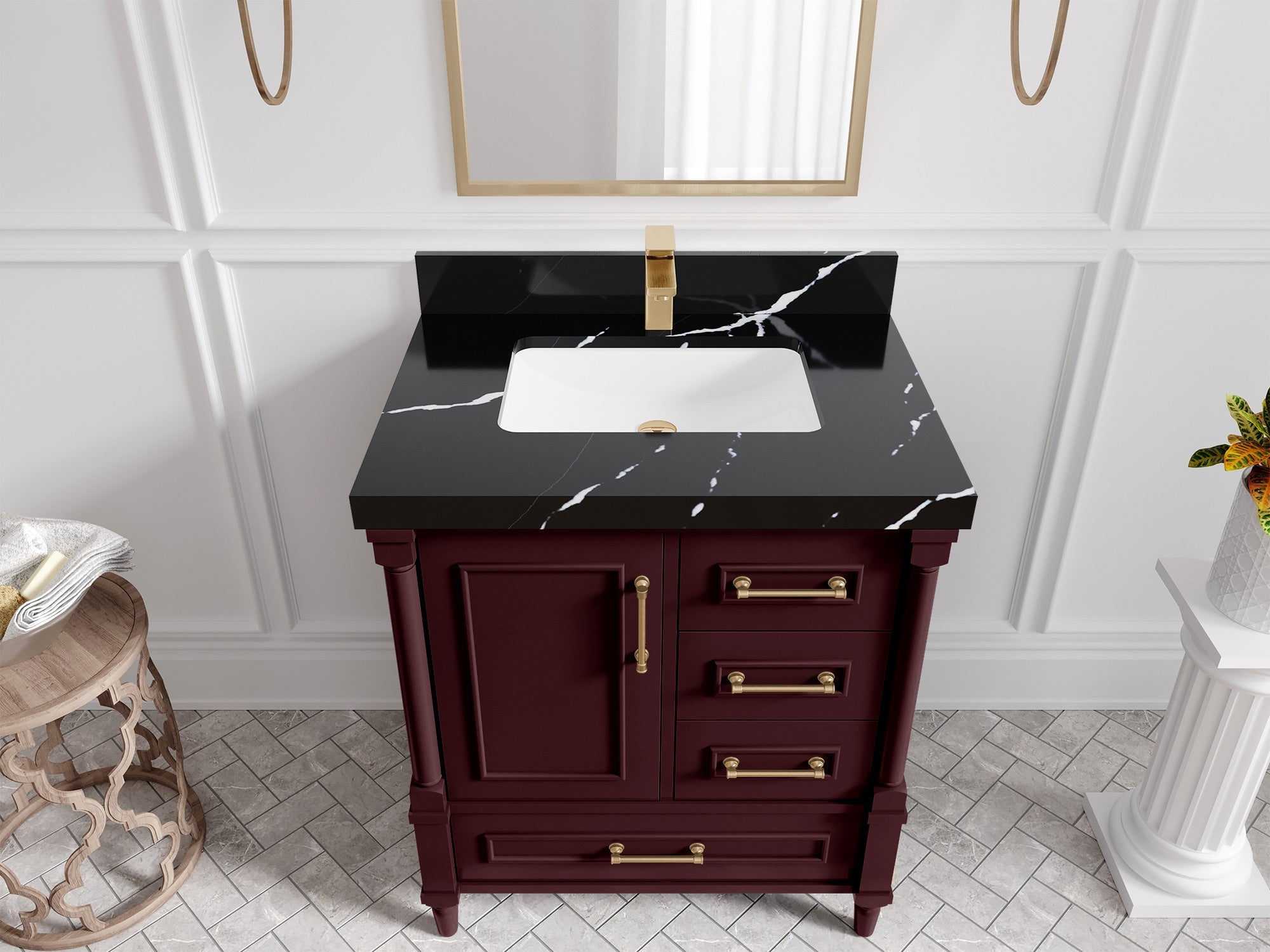 Aberdeen 30 in. W x 22 in. D Single Sink Bathroom Vanity - Willow Bath and Vanity