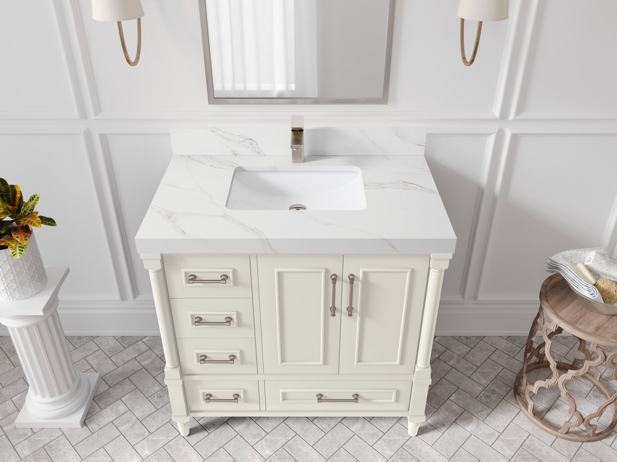 Aberdeen 36 in. W x 22 in. D Center Sink Bathroom Vanity - Willow Bath and Vanity