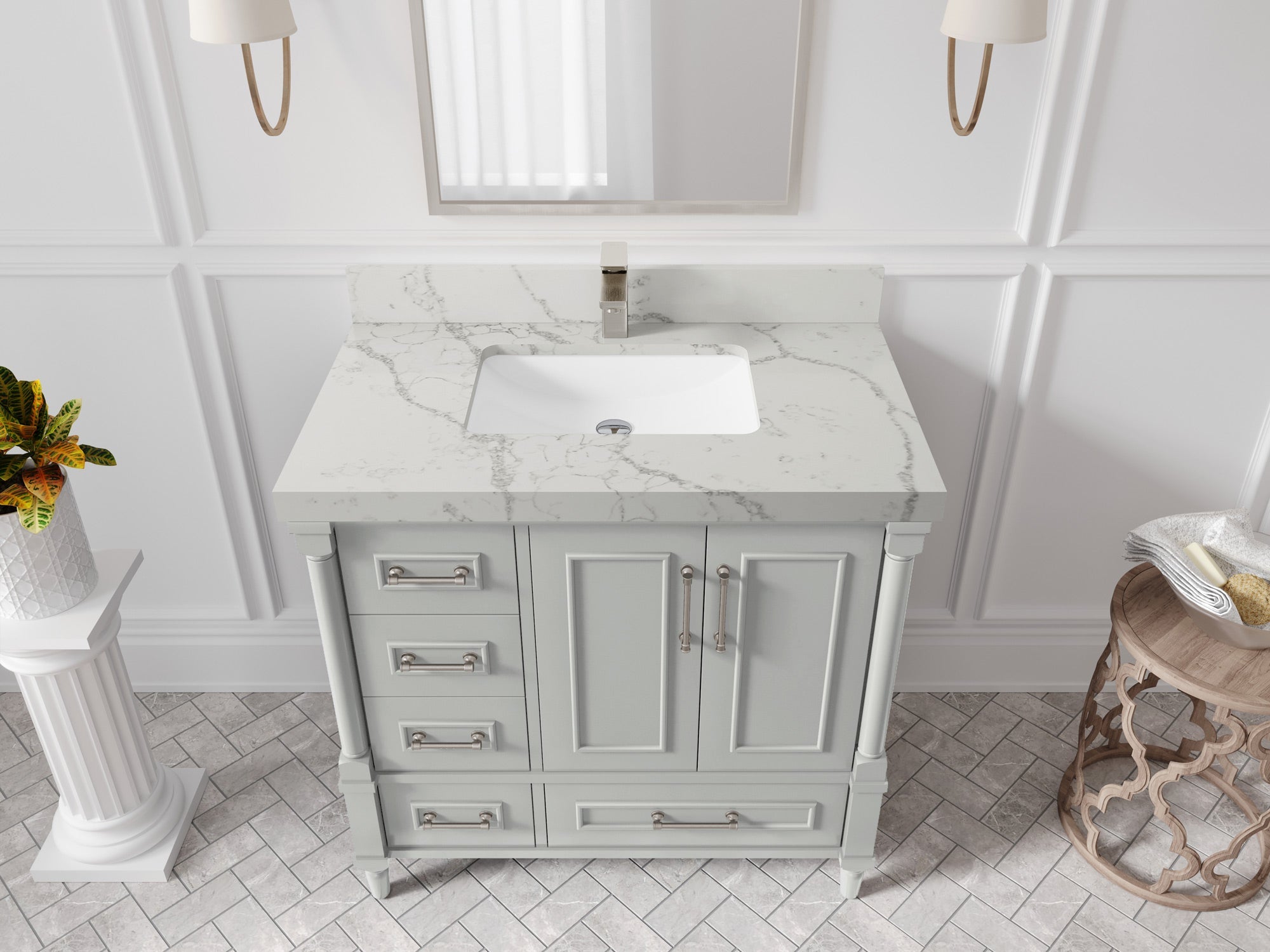 Aberdeen 36 in. W x 22 in. D Center Sink Bathroom Vanity - Willow Bath and Vanity