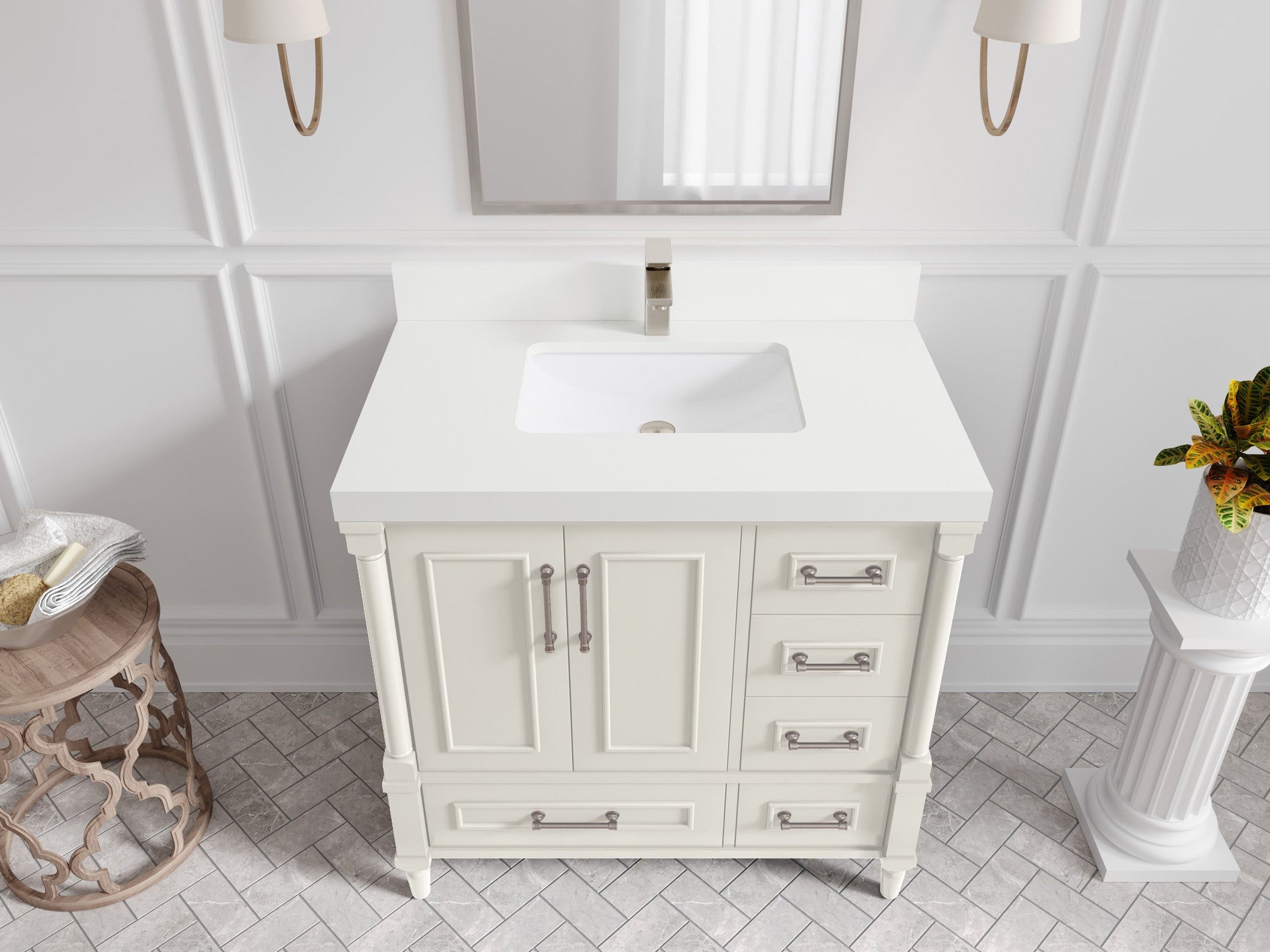 Aberdeen 36 in. W x 22 in. D Center Sink Bathroom Vanity - Willow Bath and Vanity