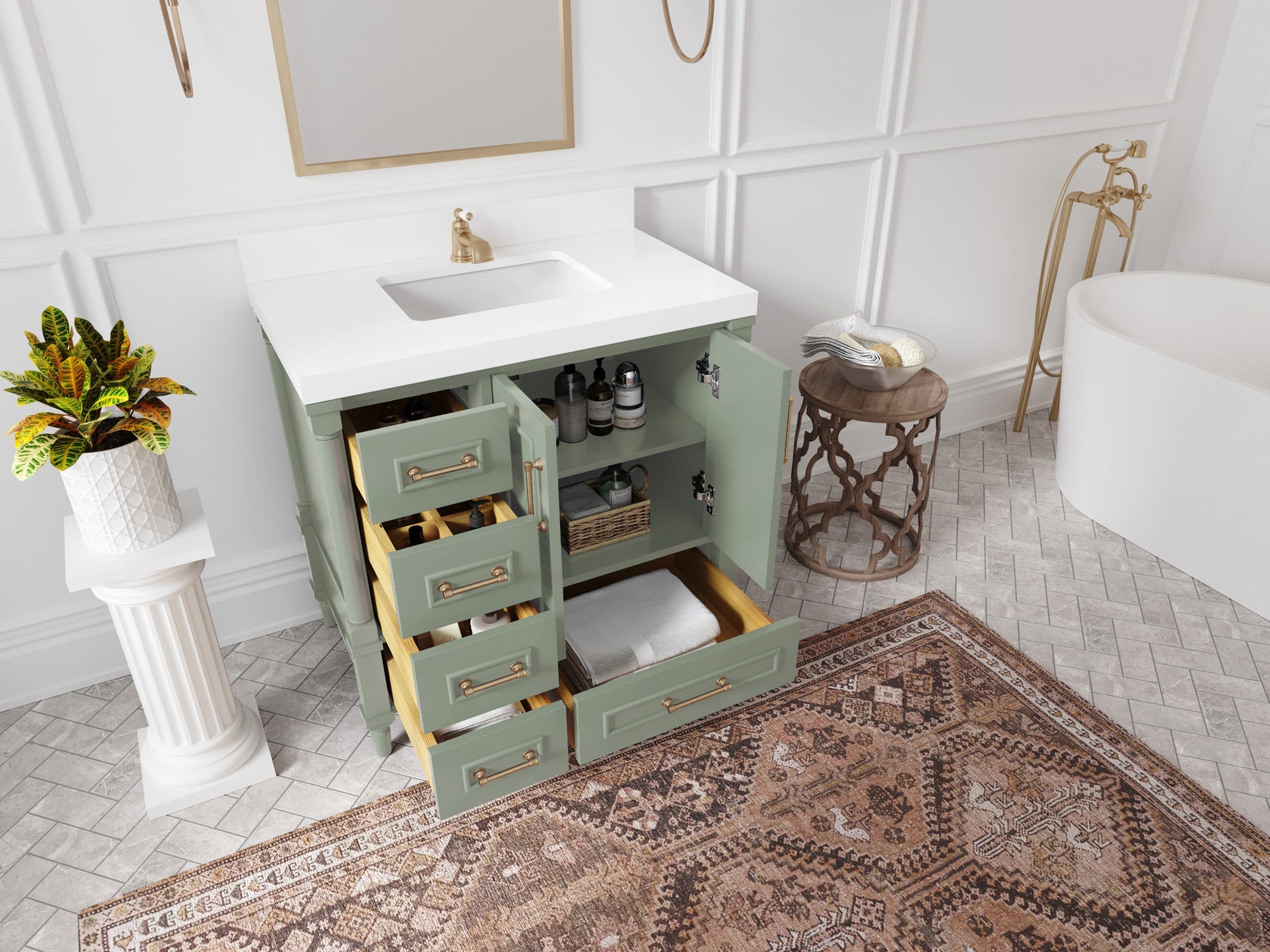 Aberdeen 36 in. W x 22 in. D Center Sink Bathroom Vanity - Willow Bath and Vanity