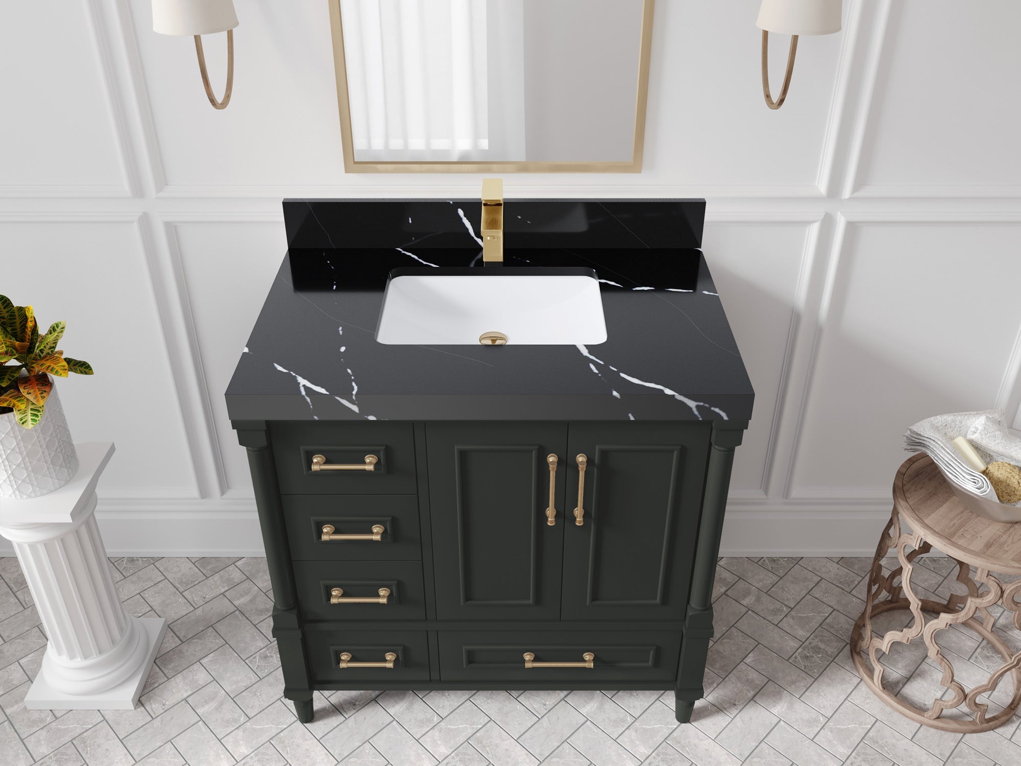 Aberdeen 36 in. W x 22 in. D Center Sink Bathroom Vanity - Willow Bath and Vanity