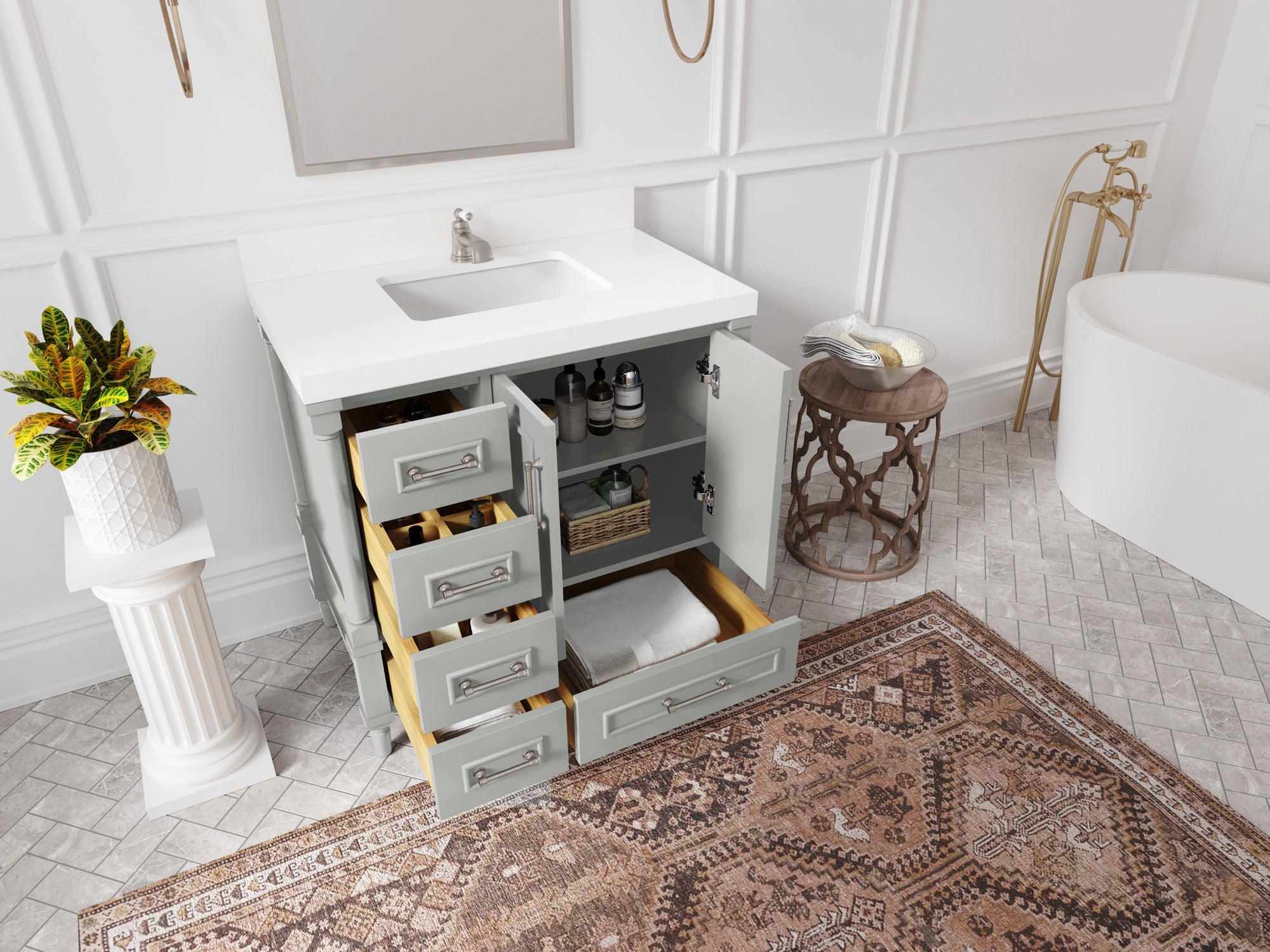 Aberdeen 36 in. W x 22 in. D Center Sink Bathroom Vanity - Willow Bath and Vanity