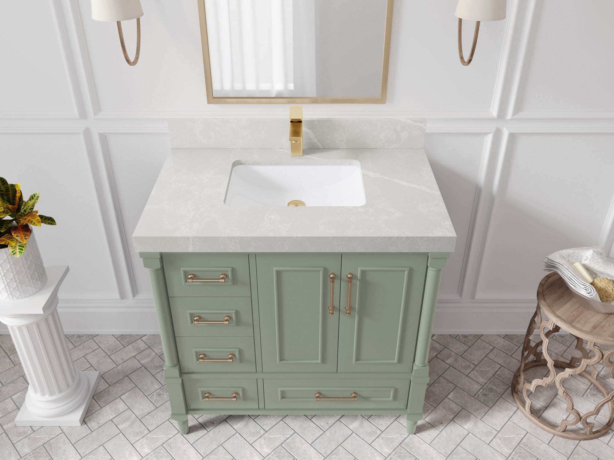 Aberdeen 36 in. W x 22 in. D Center Sink Bathroom Vanity - Willow Bath and Vanity