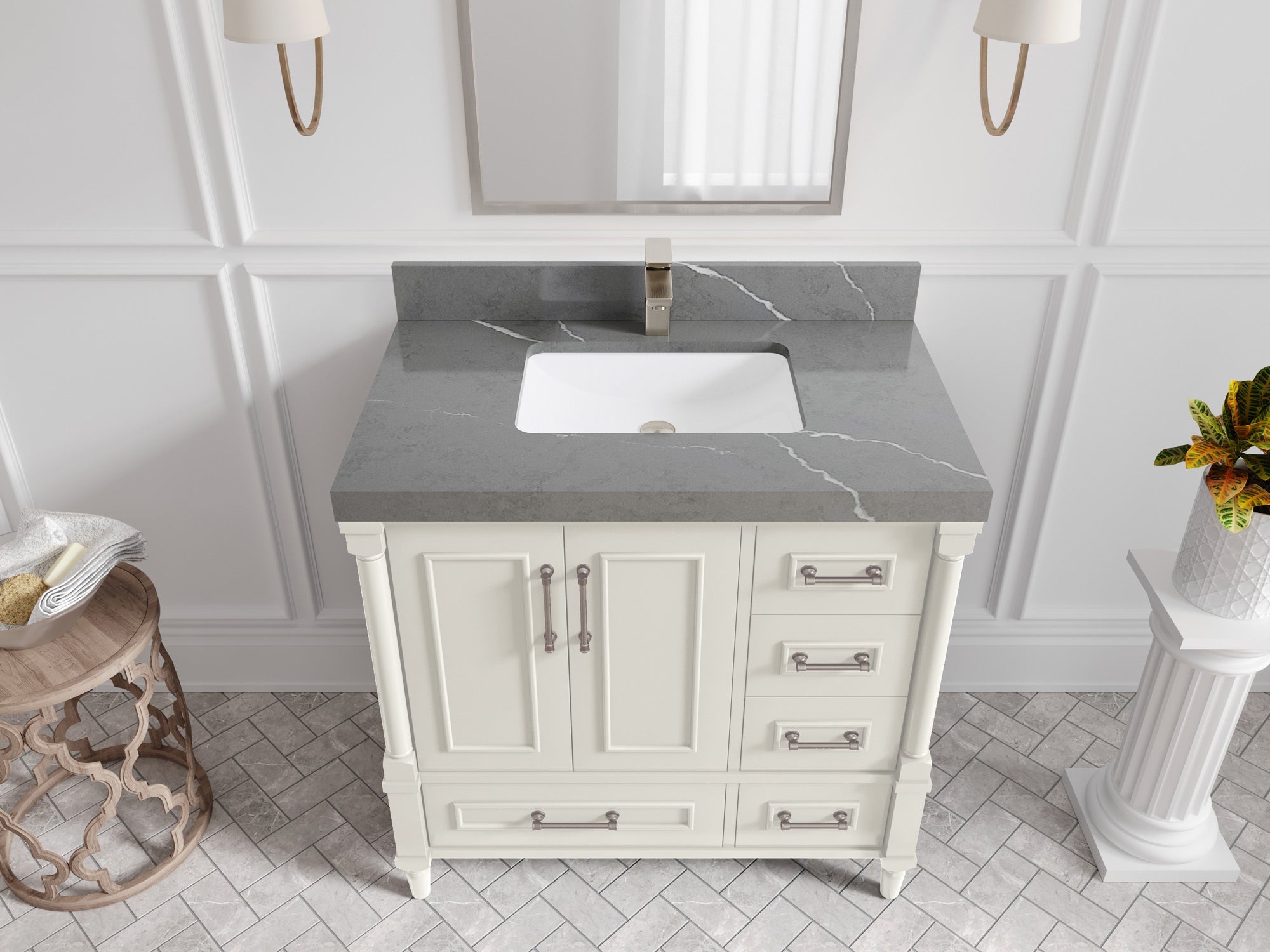 Aberdeen 36 in. W x 22 in. D Center Sink Bathroom Vanity - Willow Bath and Vanity