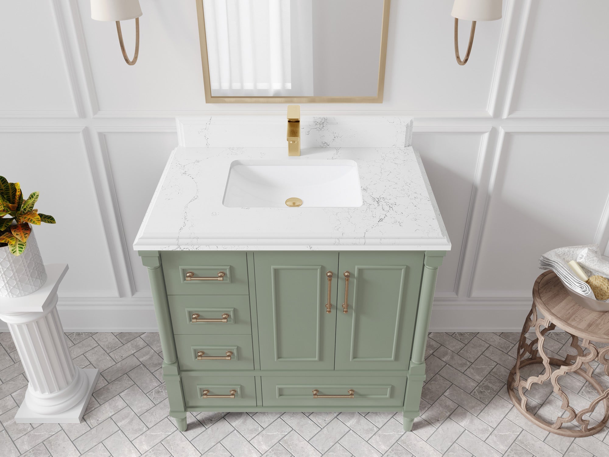 Aberdeen 36 in. W x 22 in. D Center Sink Bathroom Vanity - Willow Bath and Vanity