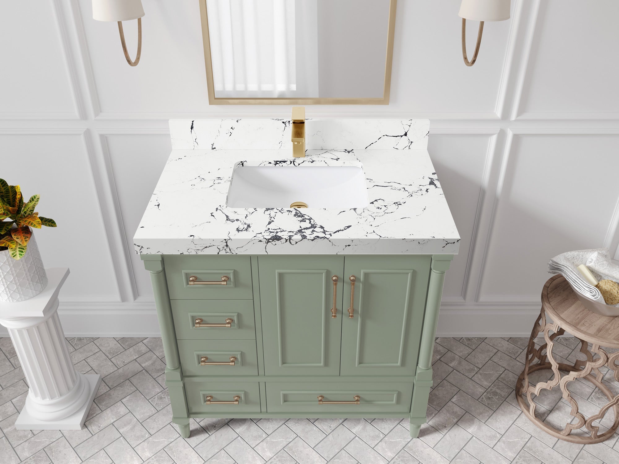 Aberdeen 36 in. W x 22 in. D Center Sink Bathroom Vanity - Willow Bath and Vanity