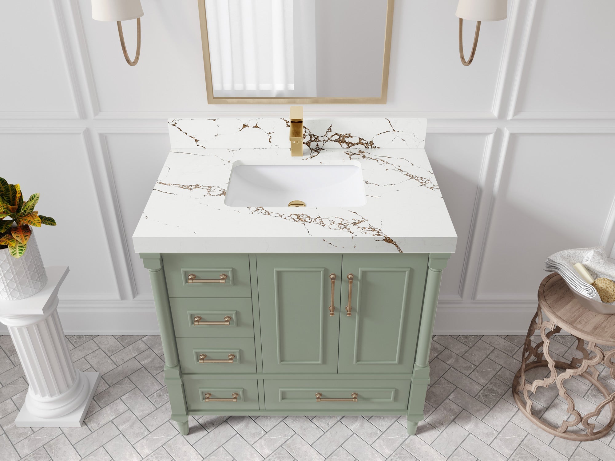 Aberdeen 36 in. W x 22 in. D Center Sink Bathroom Vanity - Willow Bath and Vanity