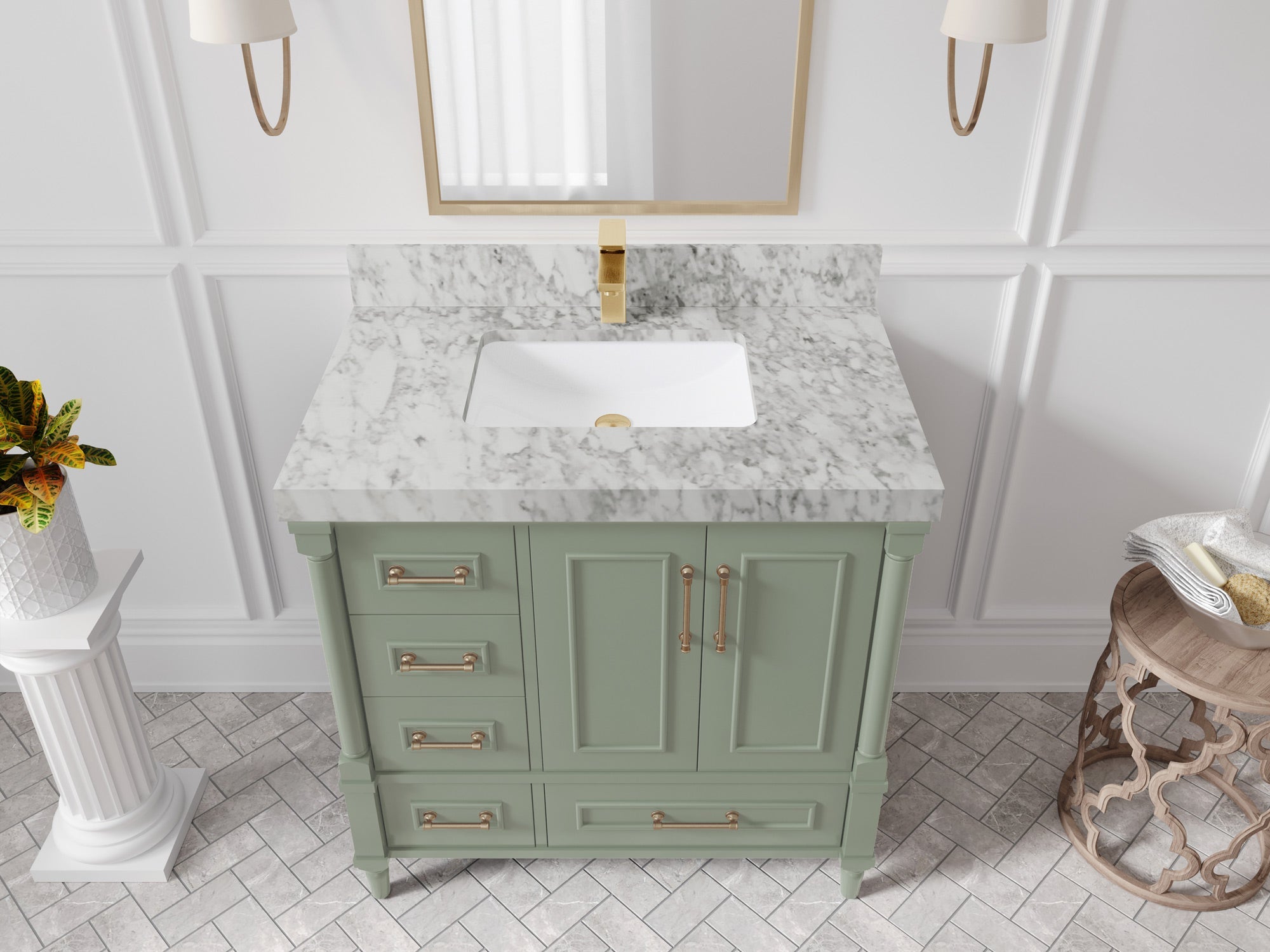 Aberdeen 36 in. W x 22 in. D Center Sink Bathroom Vanity - Willow Bath and Vanity