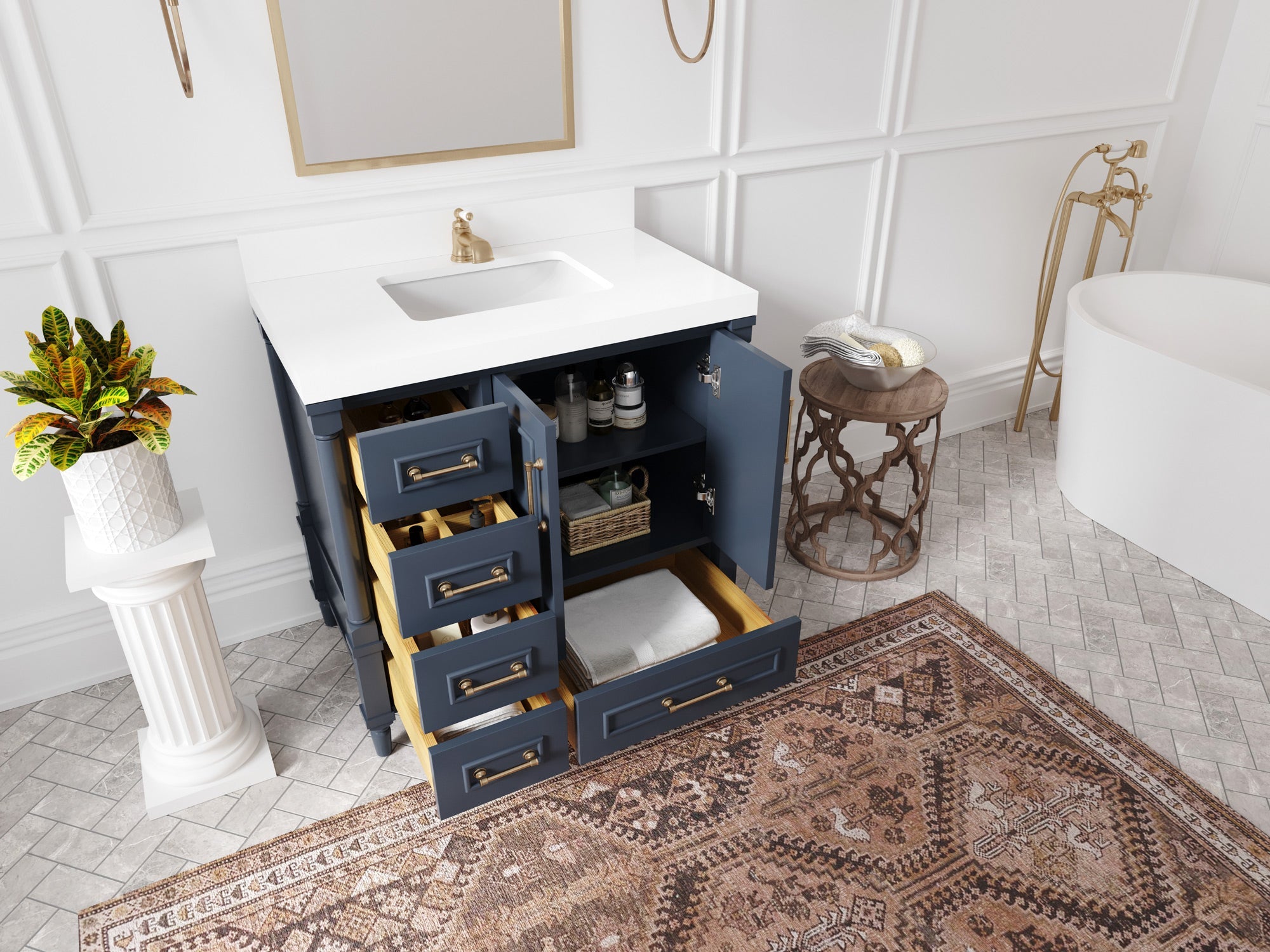 Aberdeen 36 in. W x 22 in. D Center Sink Bathroom Vanity - Willow Bath and Vanity