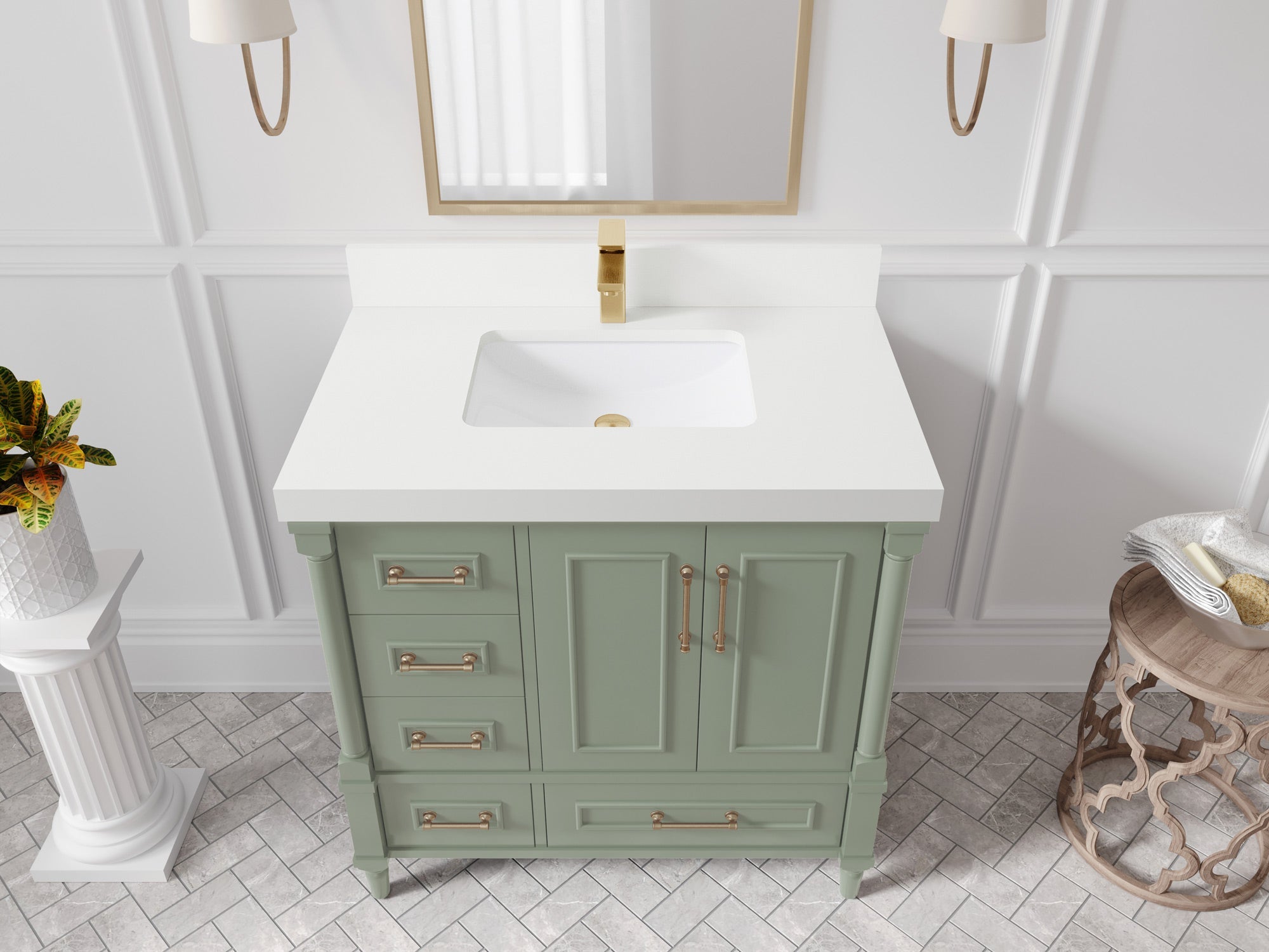 Aberdeen 36 in. W x 22 in. D Center Sink Bathroom Vanity - Willow Bath and Vanity
